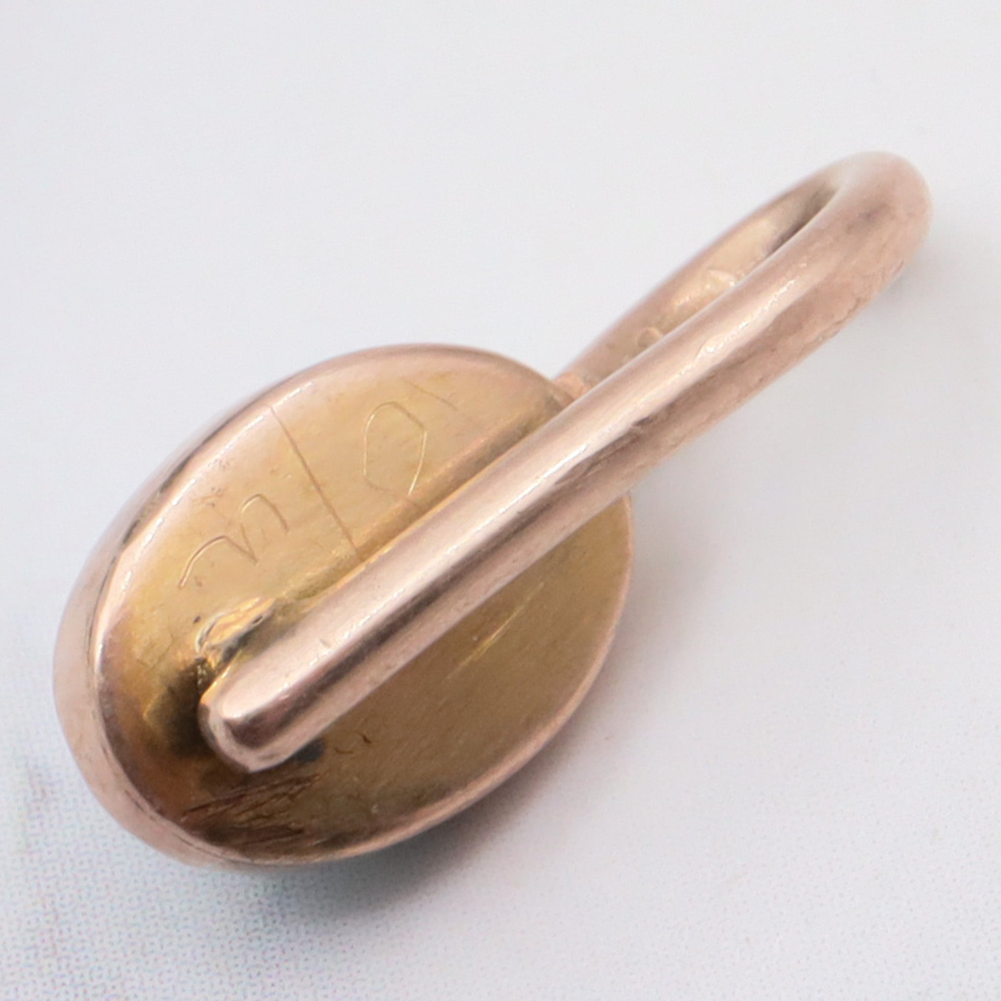 Antique Victorian 10K gold & green turquoise pendant