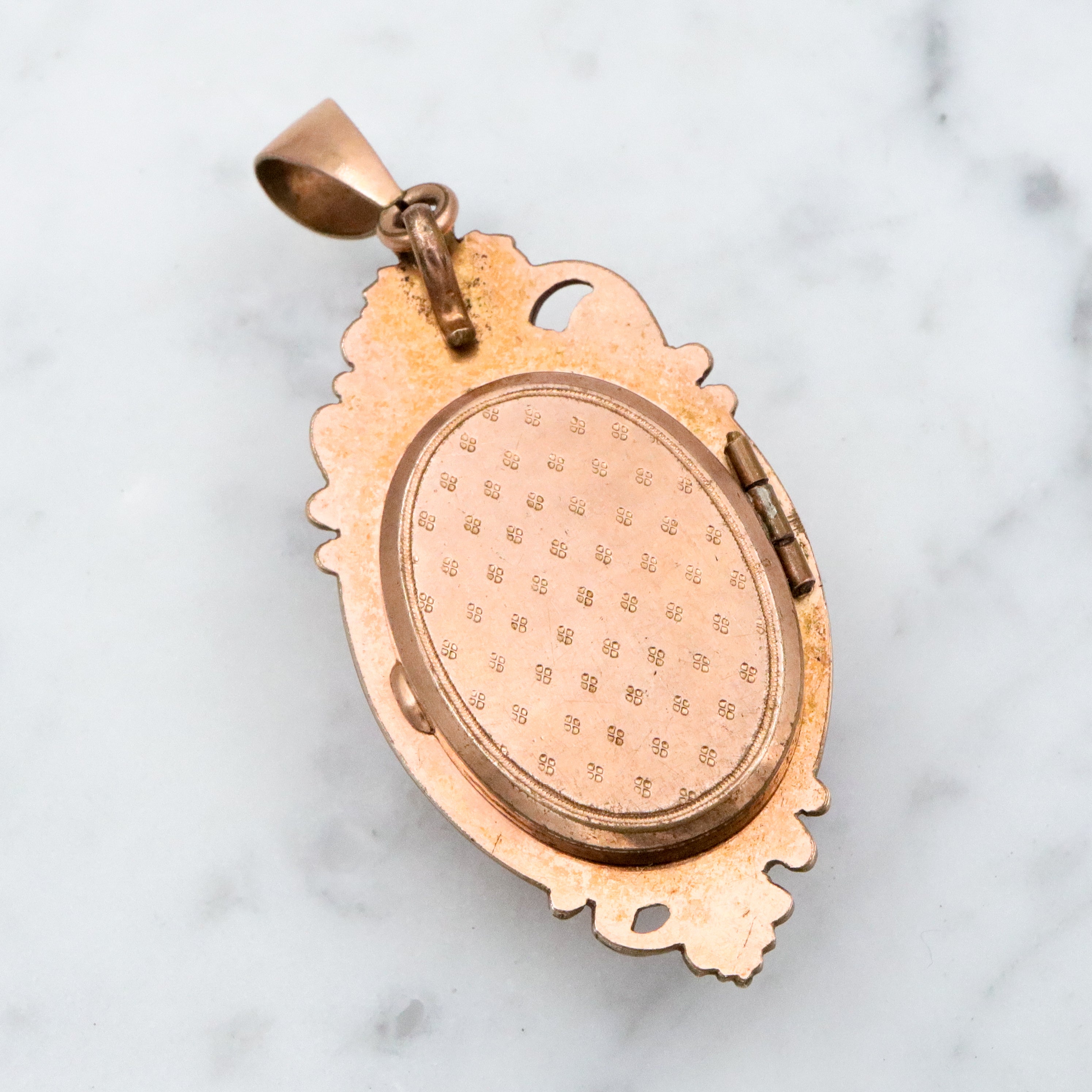 Antique Art Nouveau gold filled glass cameo locket pendant