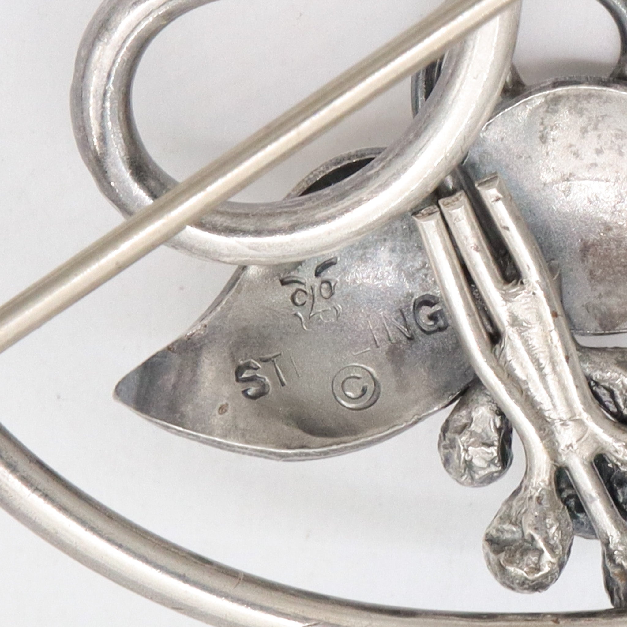 Vintage Mid-Century Charles H. Cole handmade sterling floral brooch