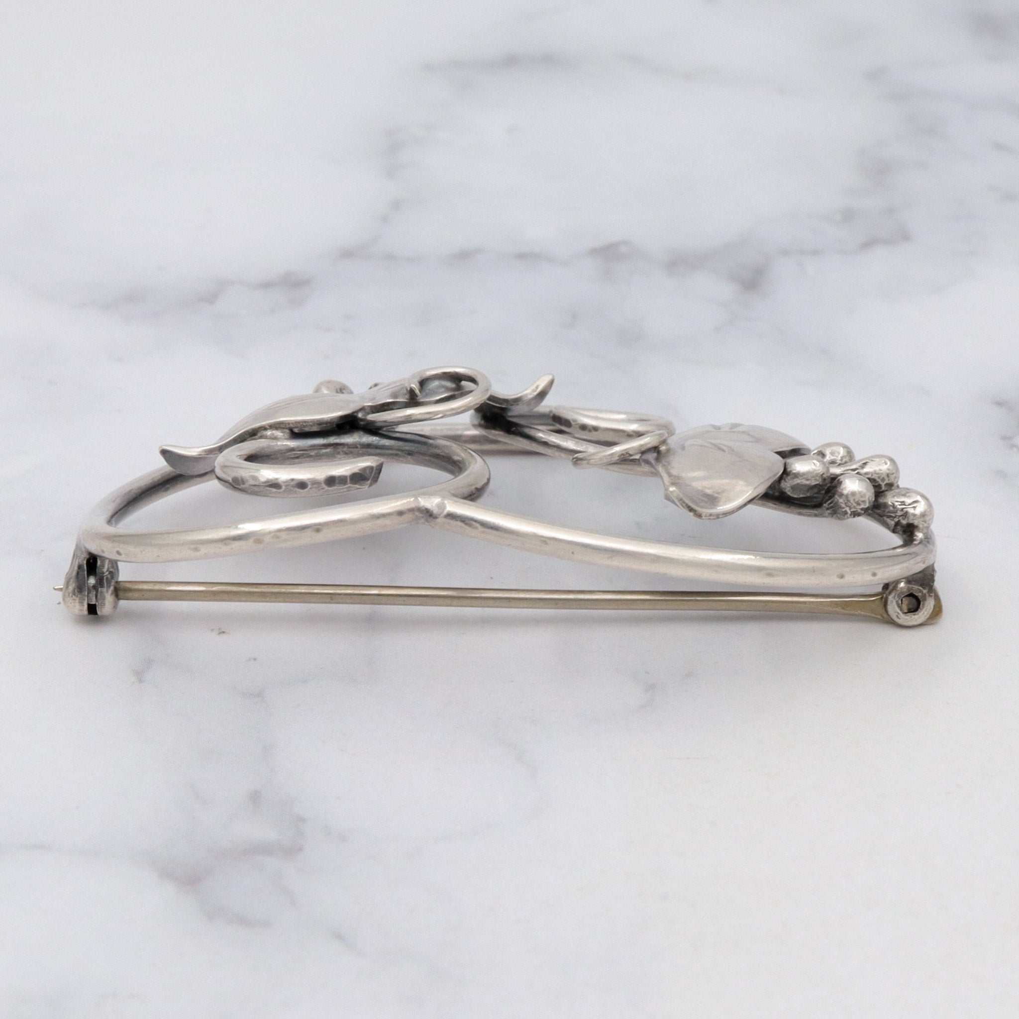 Vintage Mid-Century Charles H. Cole handmade sterling floral brooch