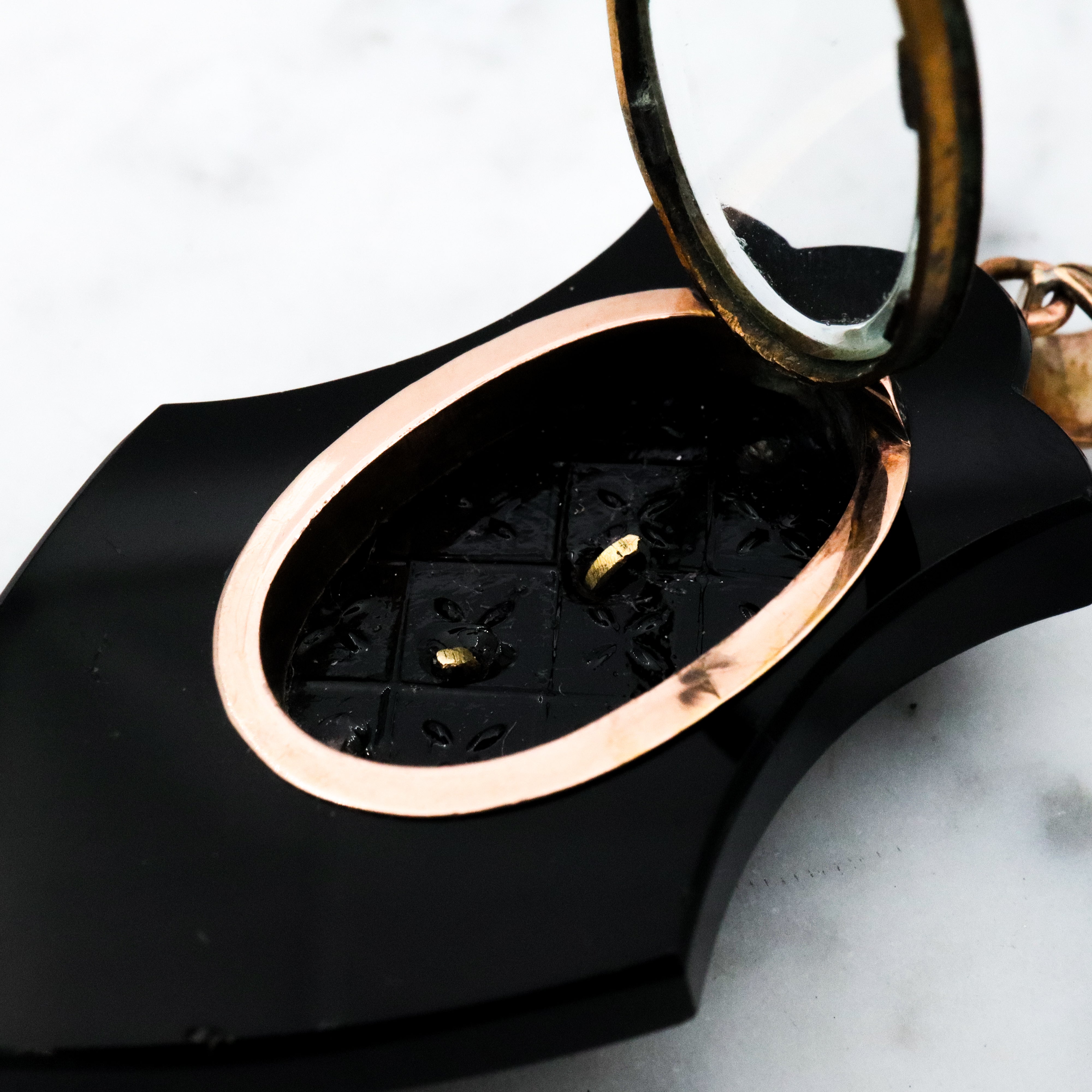 Antique Victorian onyx & pearl 14k gold mourning locket pendant