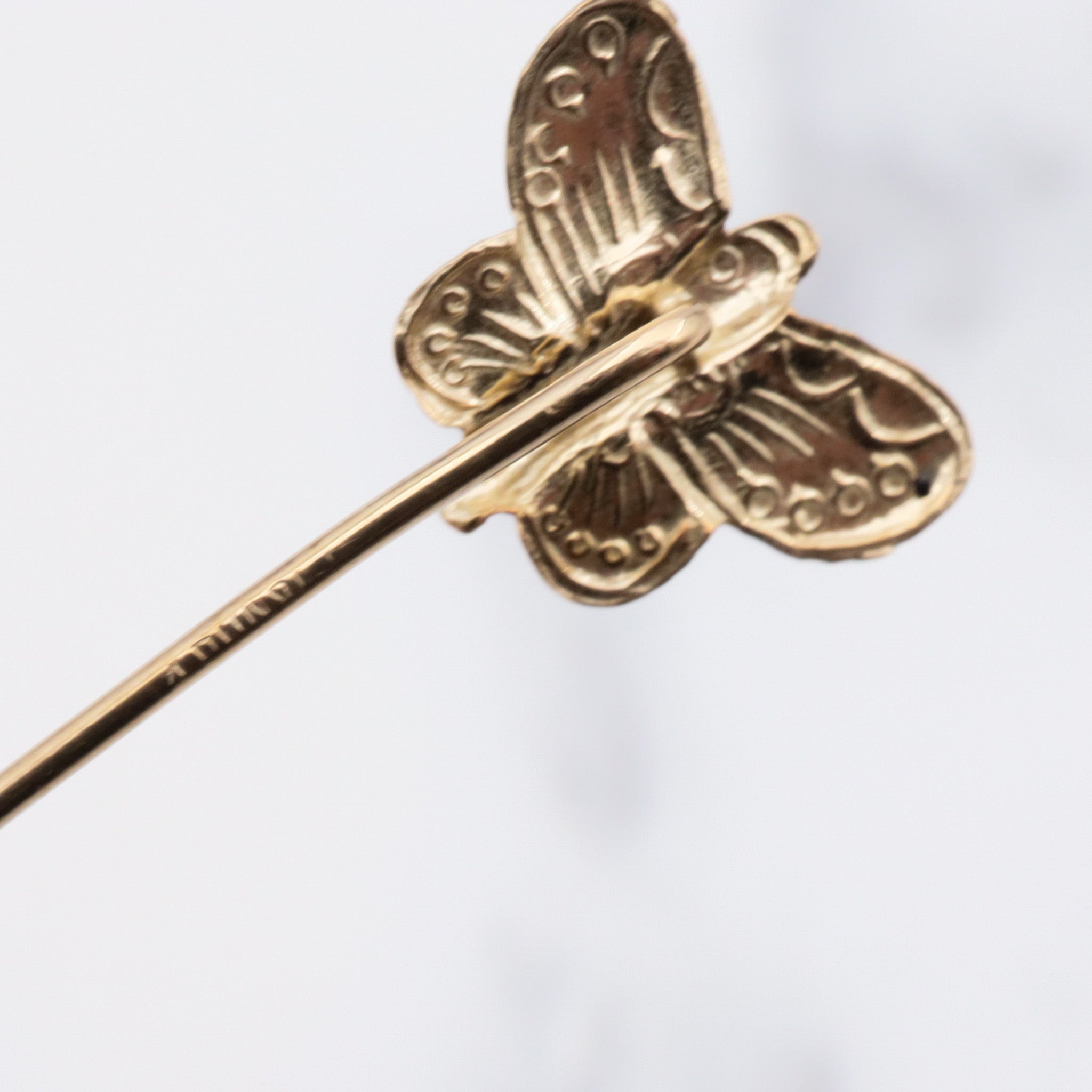 Vintage 14k gold butterfly stick pin