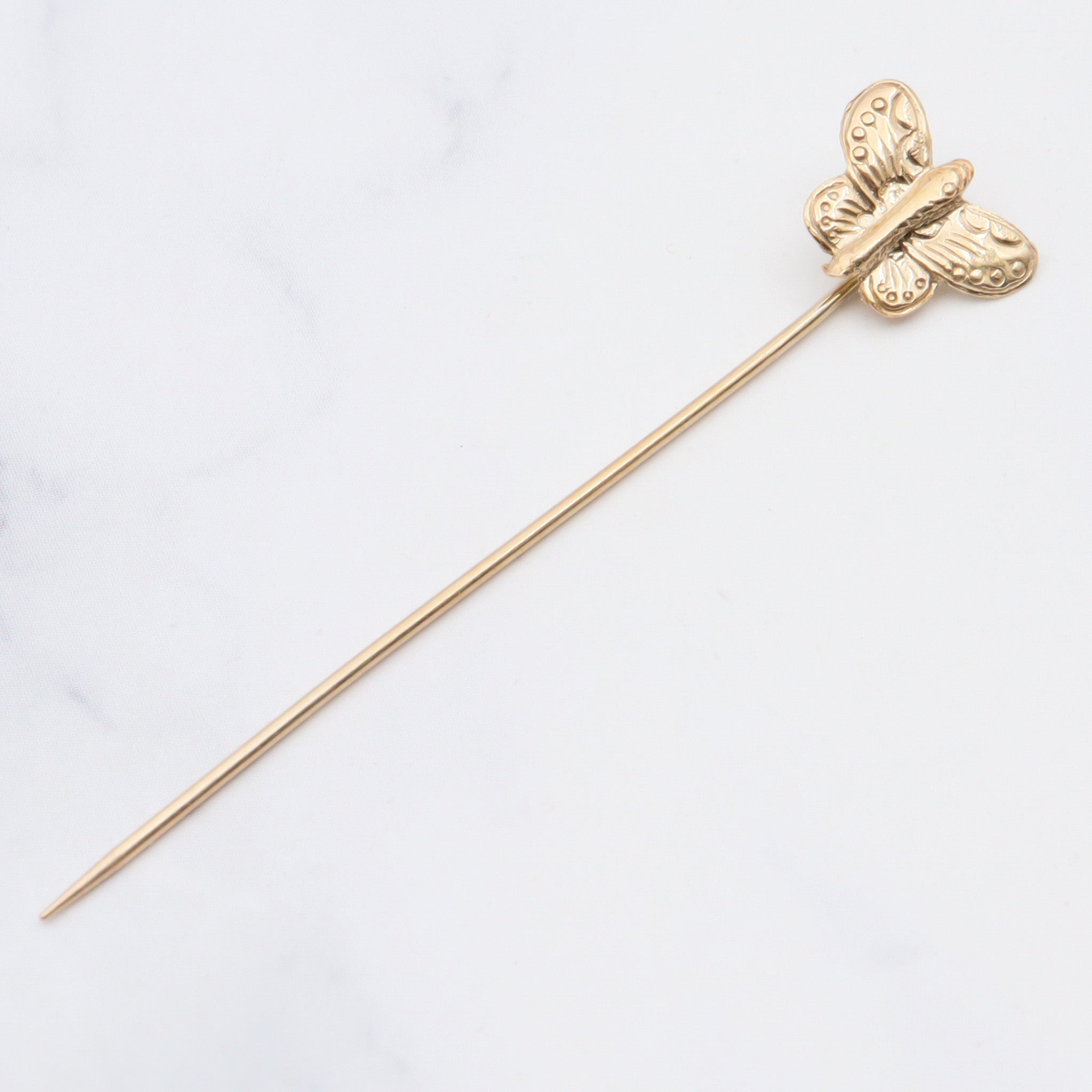 Vintage 14k gold butterfly stick pin