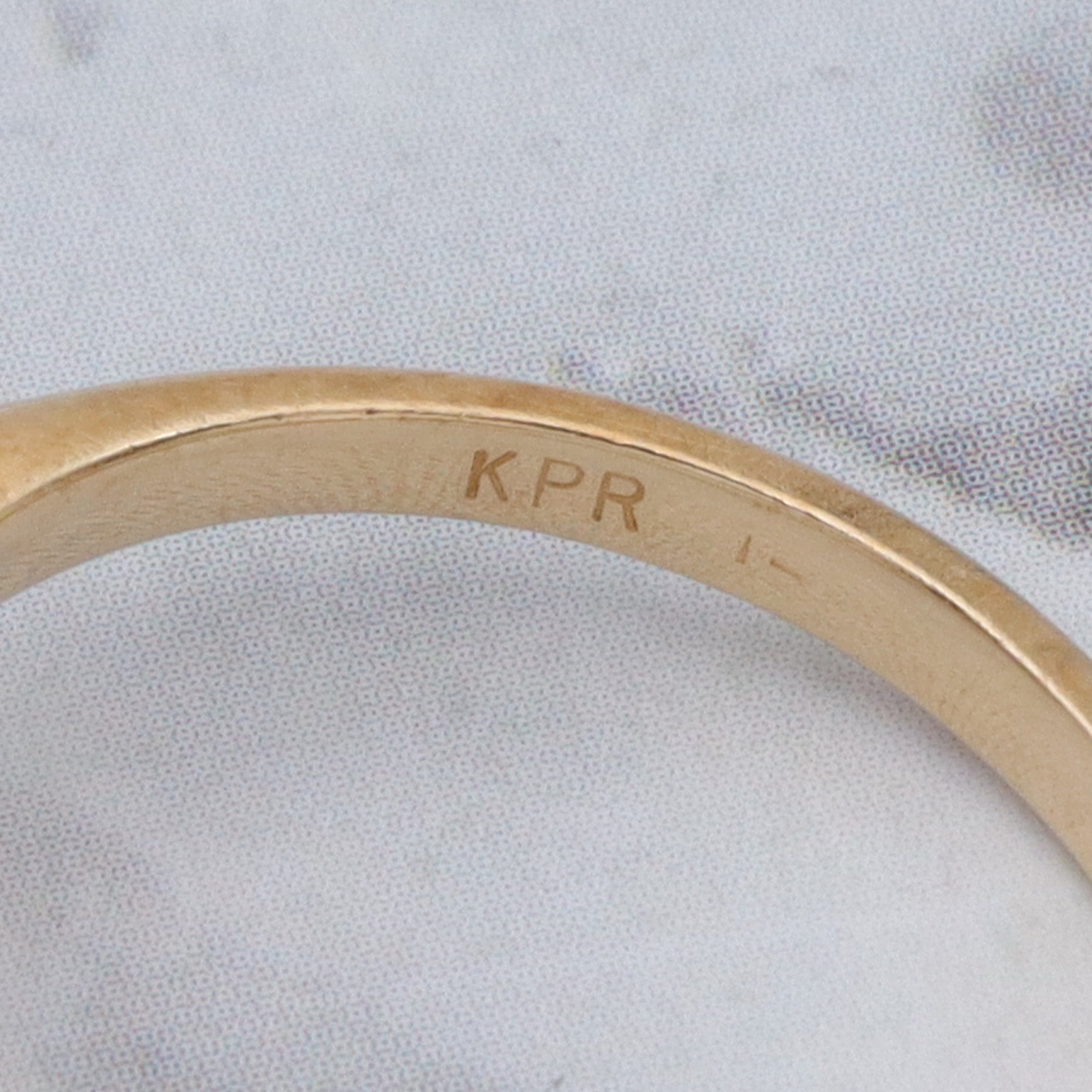 Vintage 14k gold .5ct old European cut center diamond with sapphires and smaller diamonds, sz 6