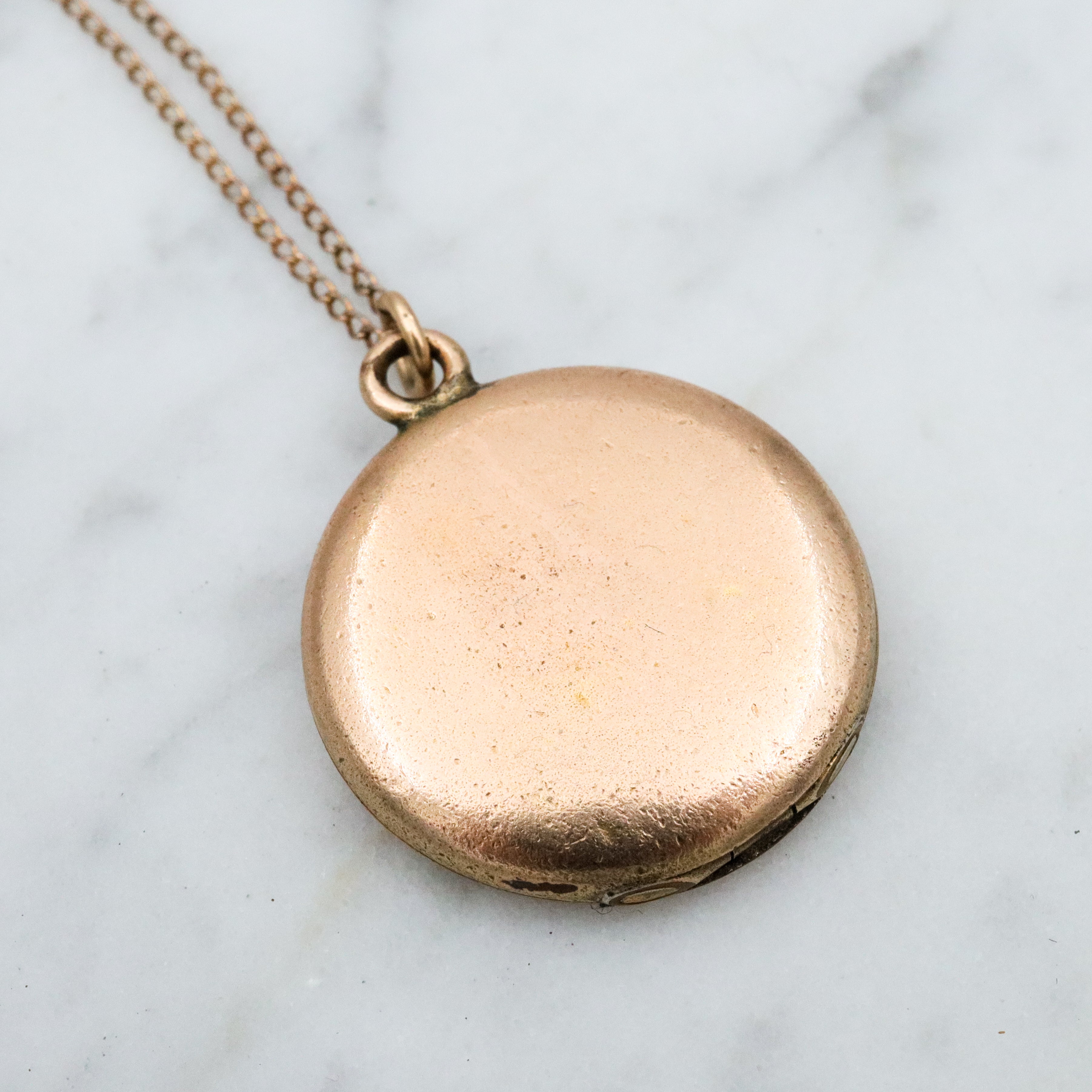 Antique Art Nouveau rolled gold locket w/woman by C.Q. & R.