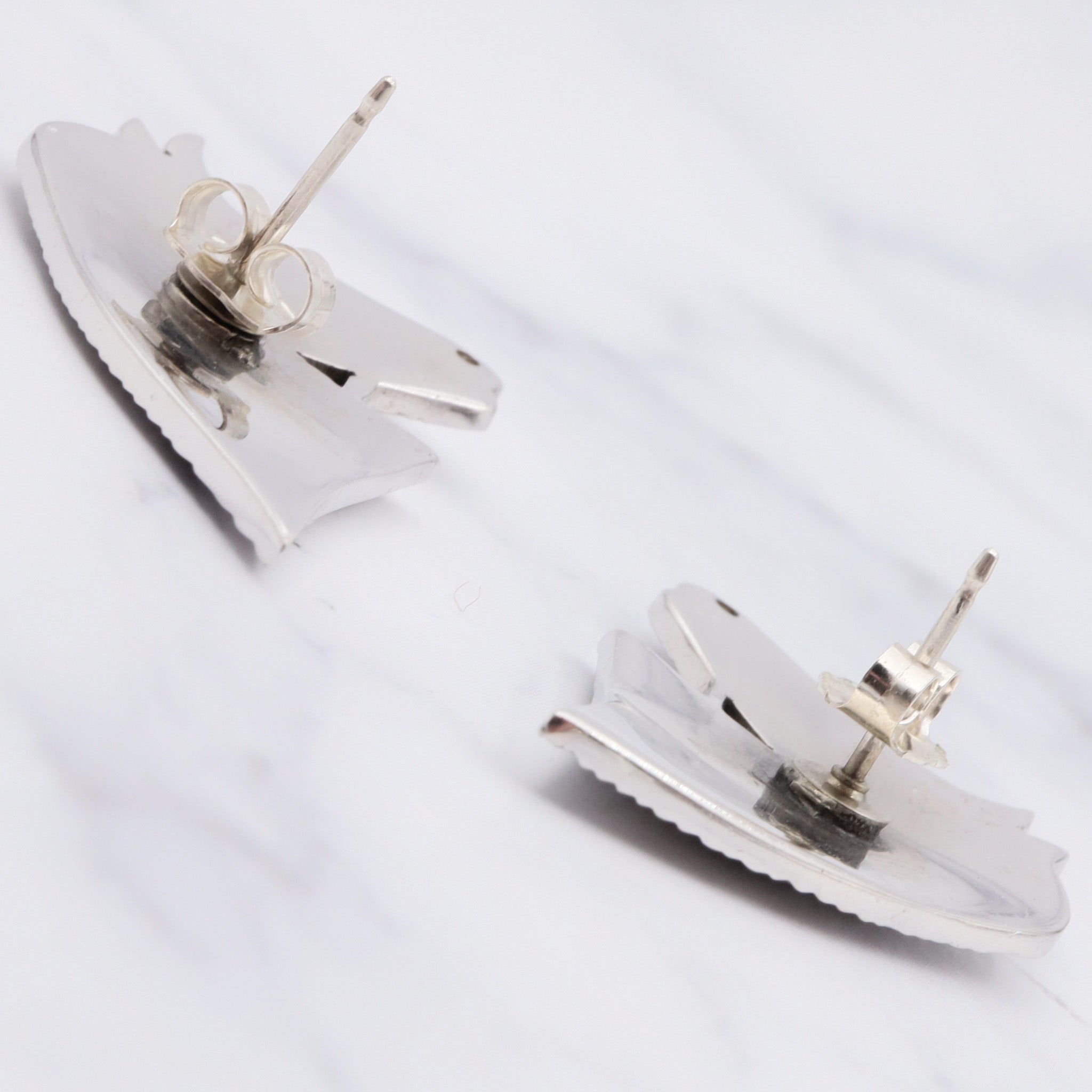 Antique art deco sterling marcasite with faux ruby eyes horse head earrings