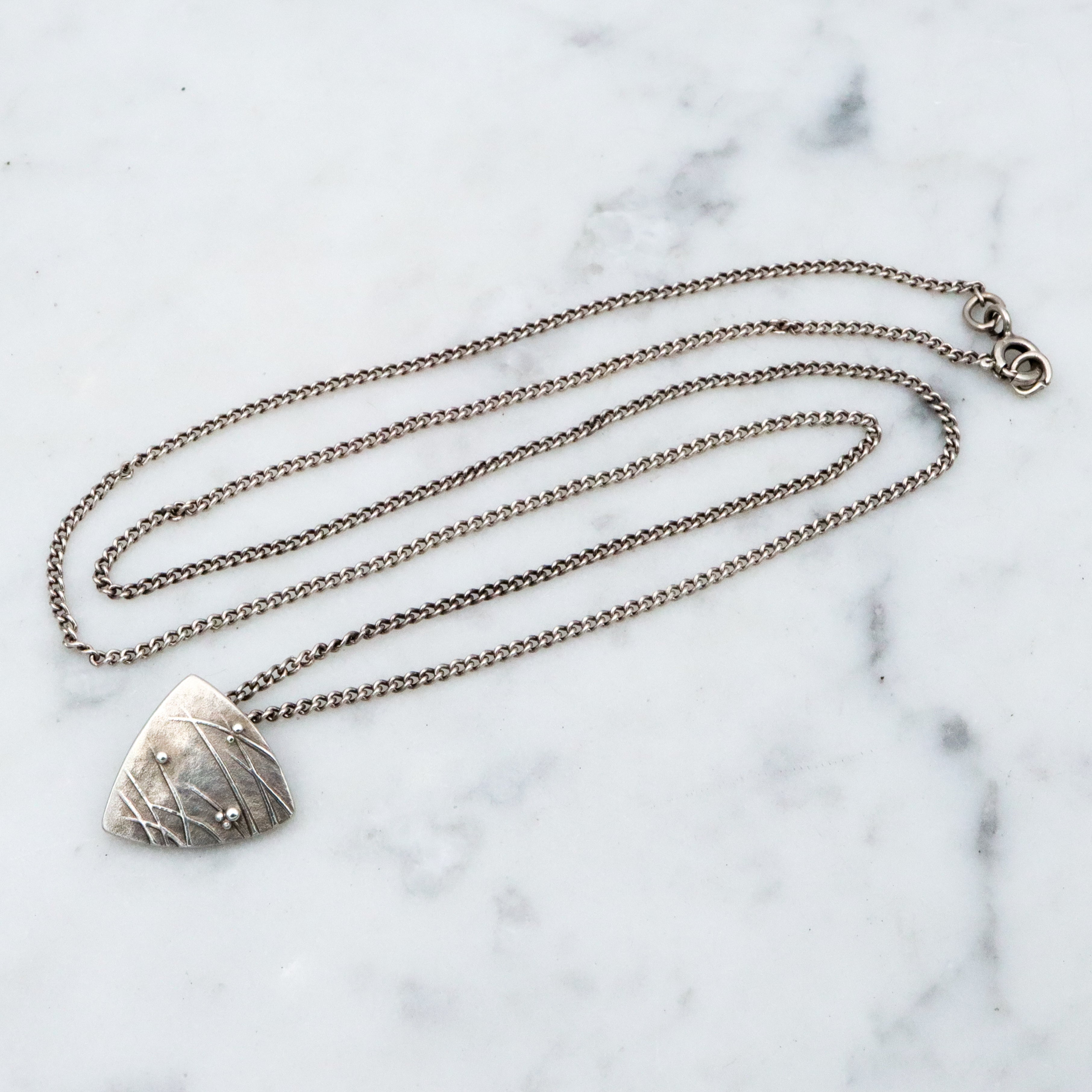 Modern naturalist handmade sterling pendant necklace