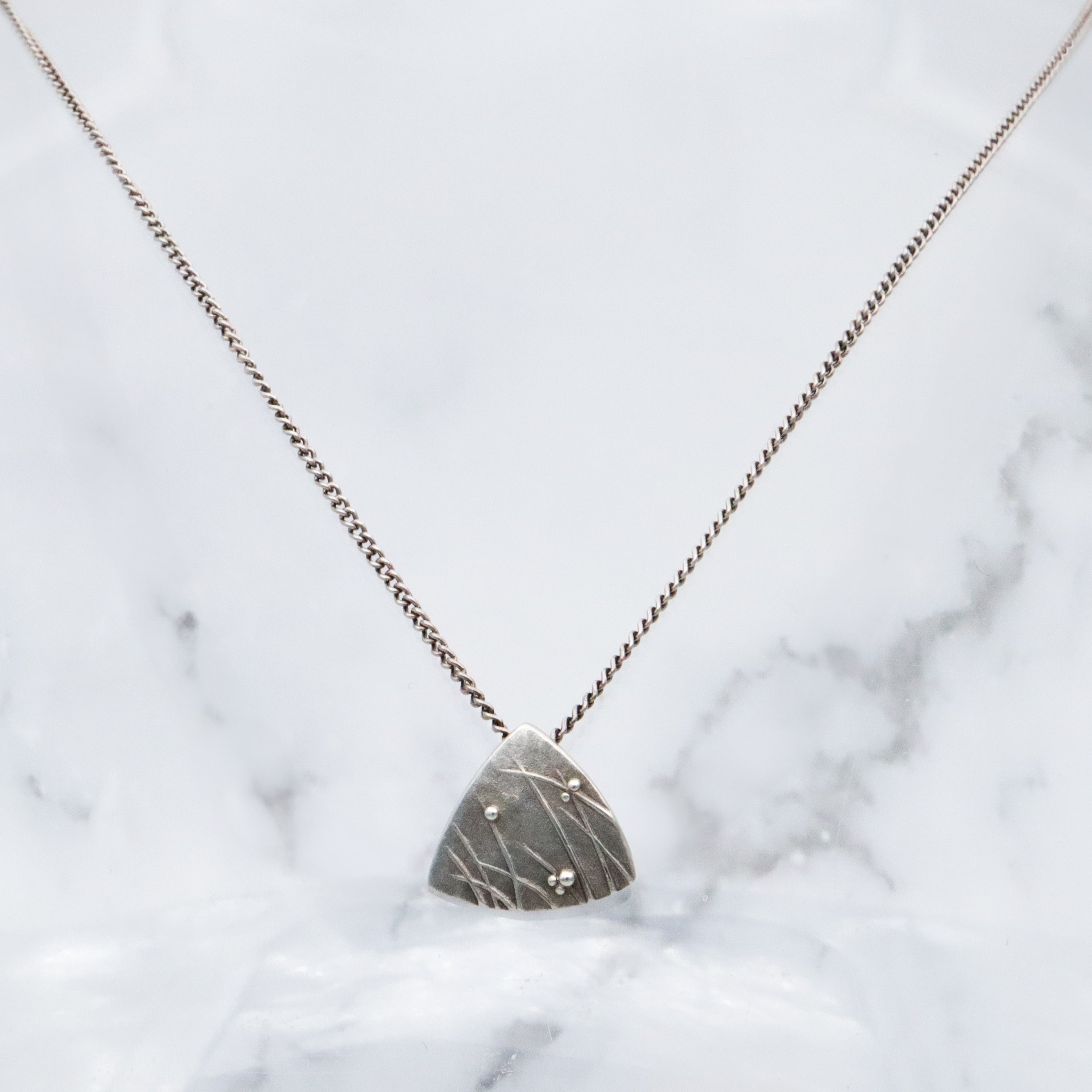 Modern naturalist handmade sterling pendant necklace