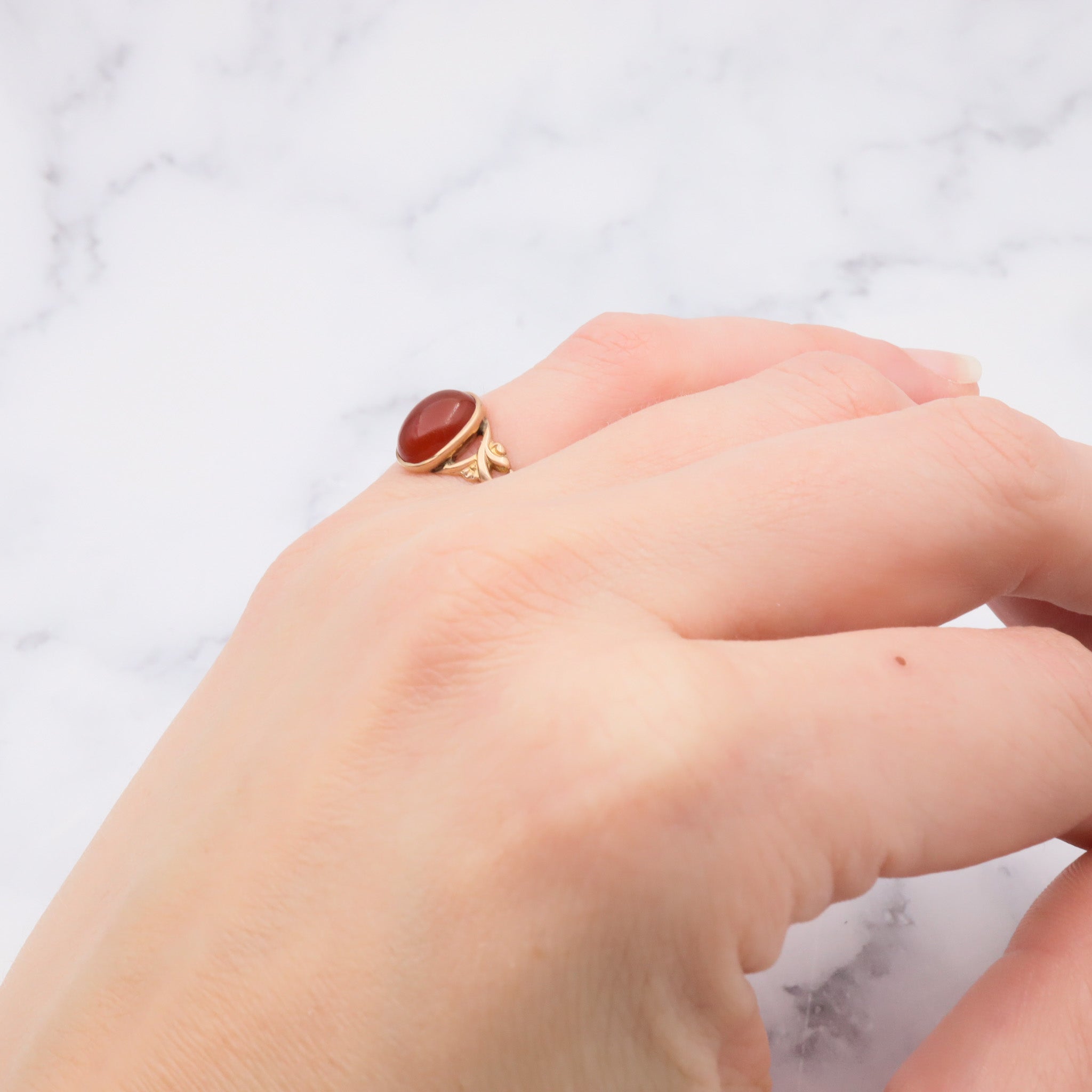 Antique victorian 10k gold carnelian ring, size 5