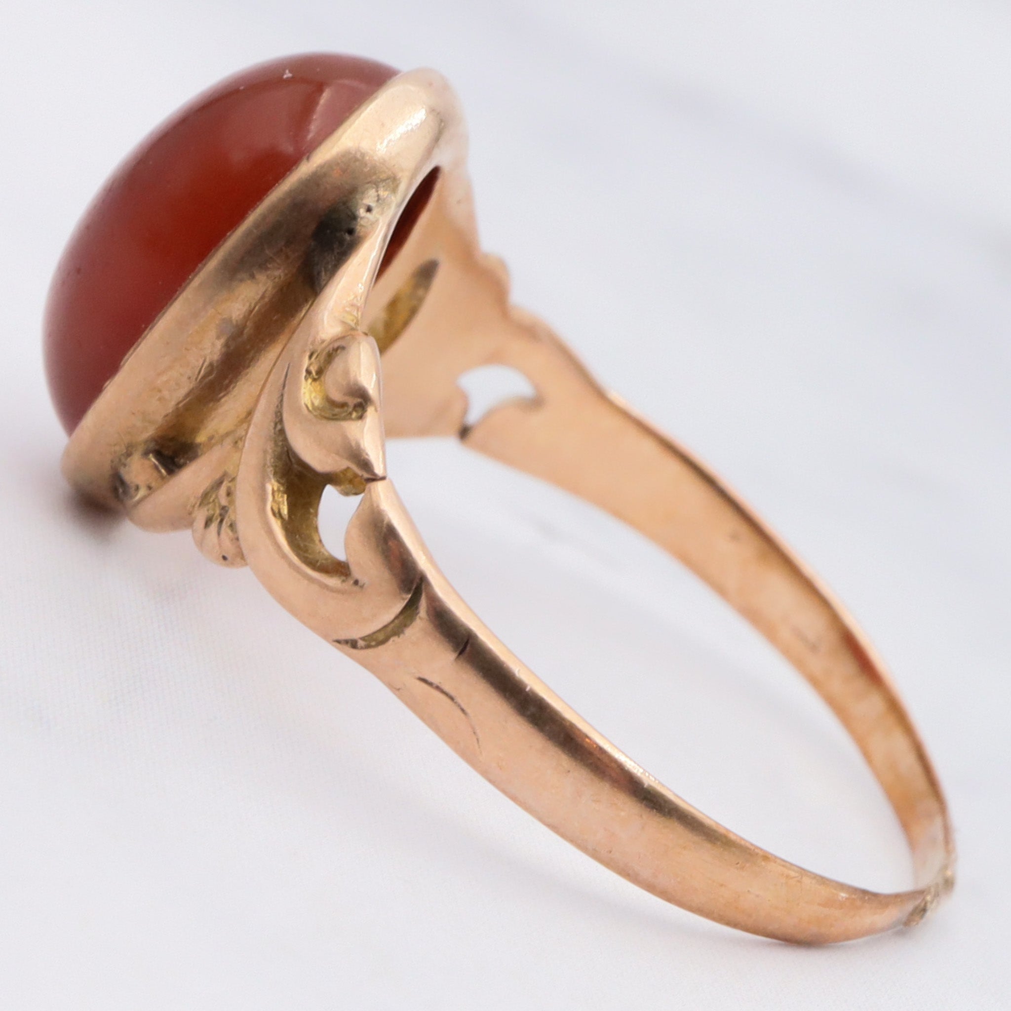 Antique victorian 10k gold carnelian ring, size 5