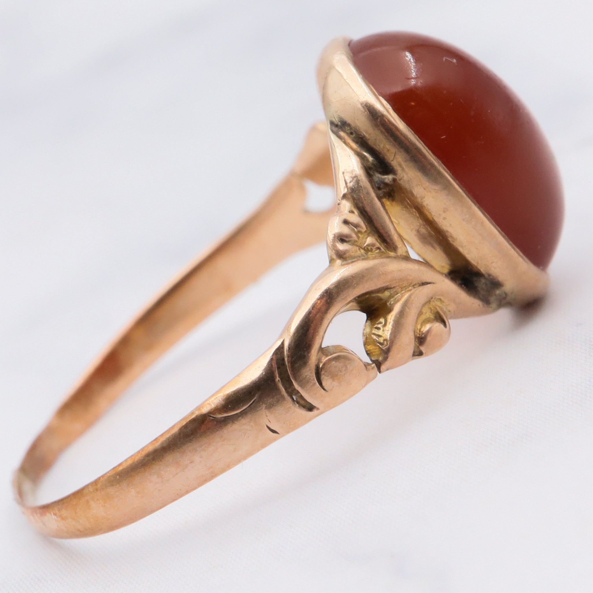Antique victorian 10k gold carnelian ring, size 5