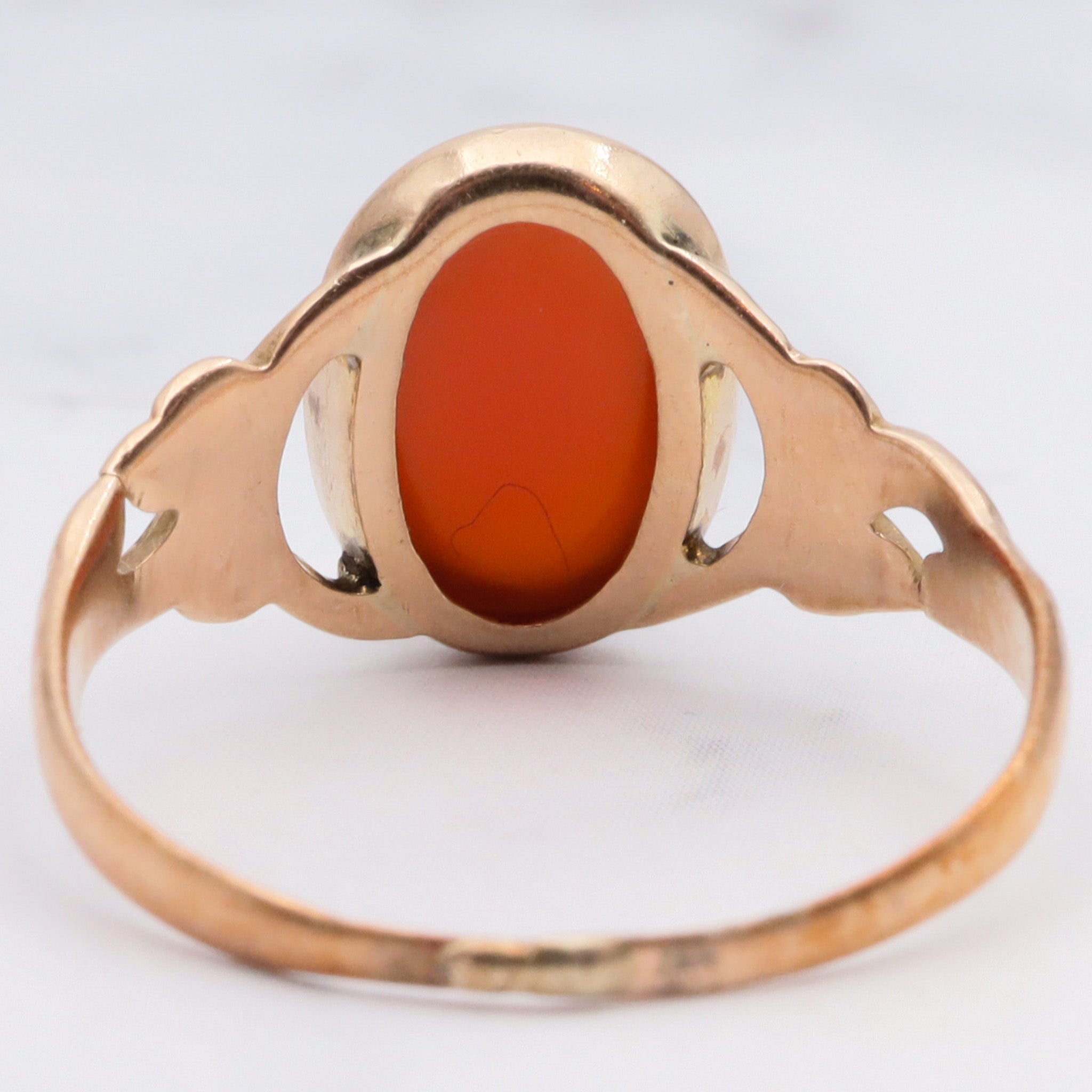 Antique victorian 10k gold carnelian ring, size 5