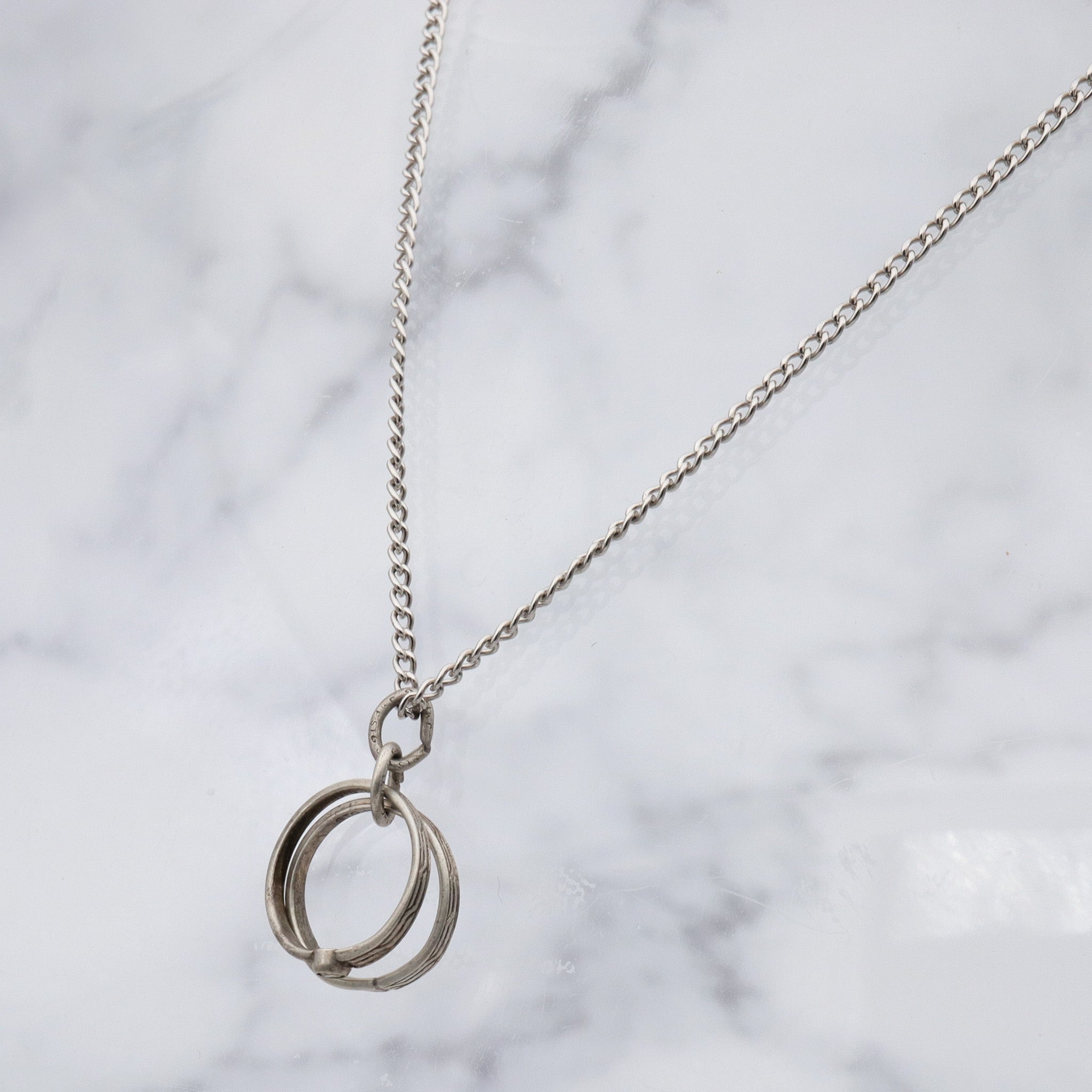 Antique Art Deco JMF sterling silver glass faux engagement ring set charm