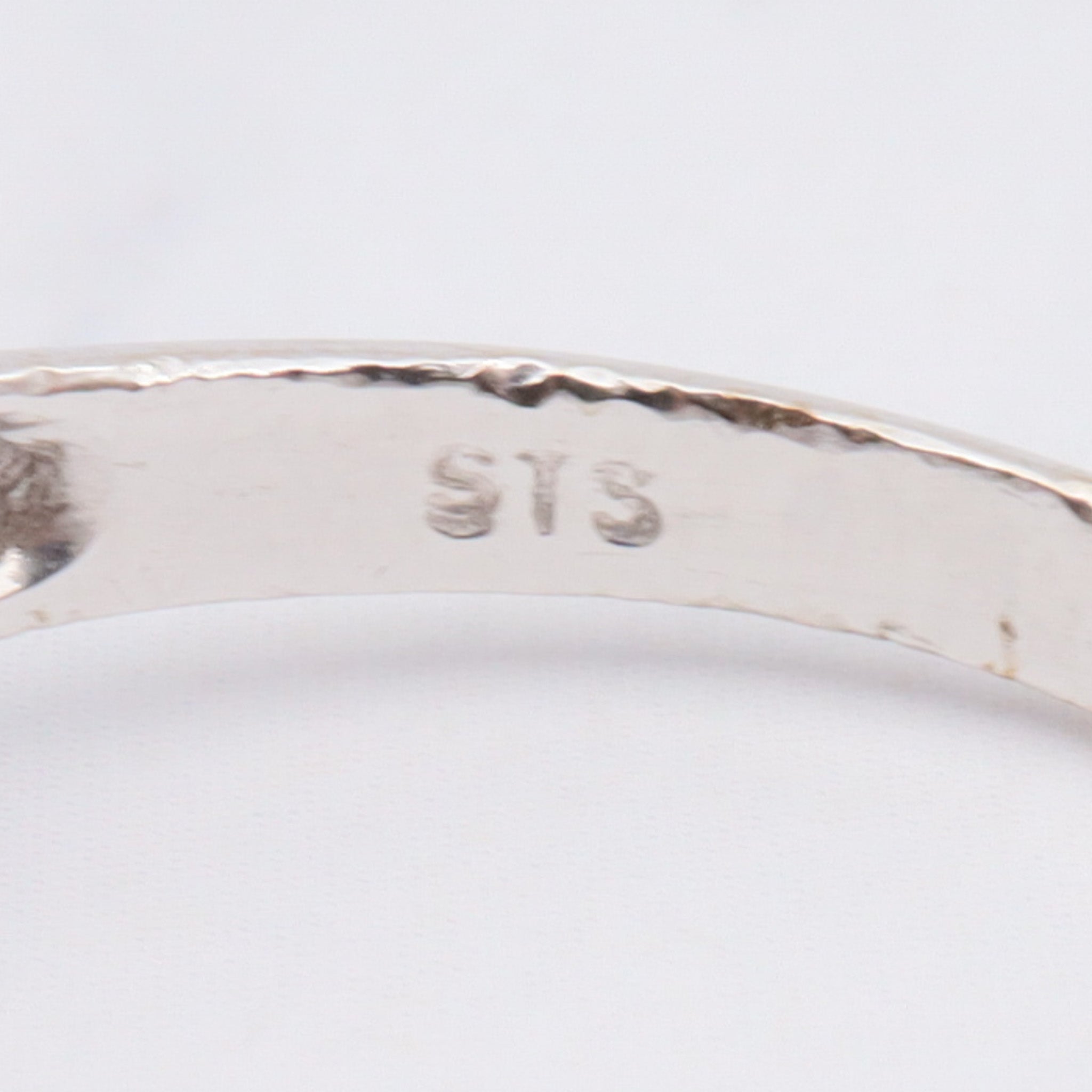 Vintage 10k white gold simulated ruby and cubic zirconia ring, size 6.5