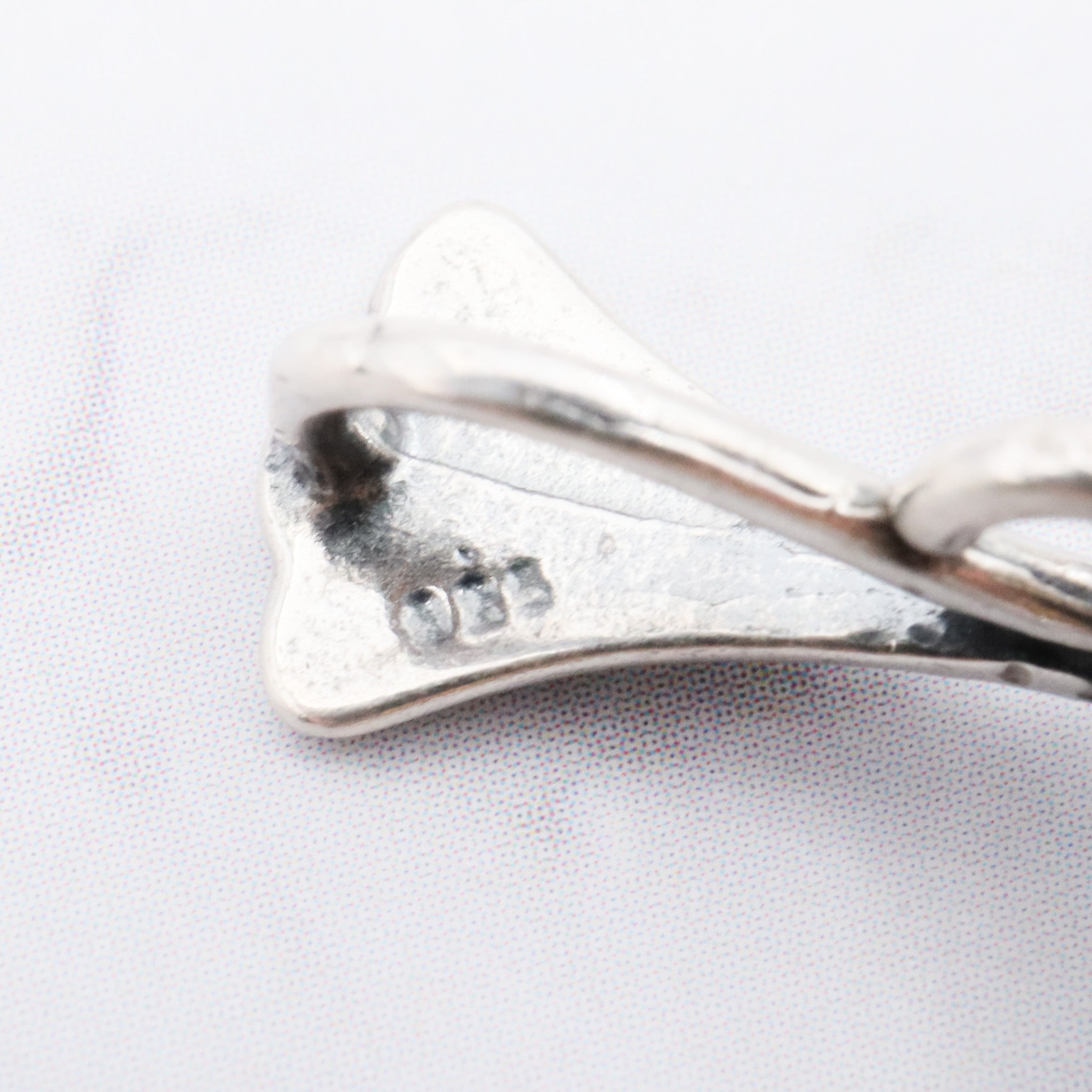 Antique sterling silver and amethyst tear drop pendant