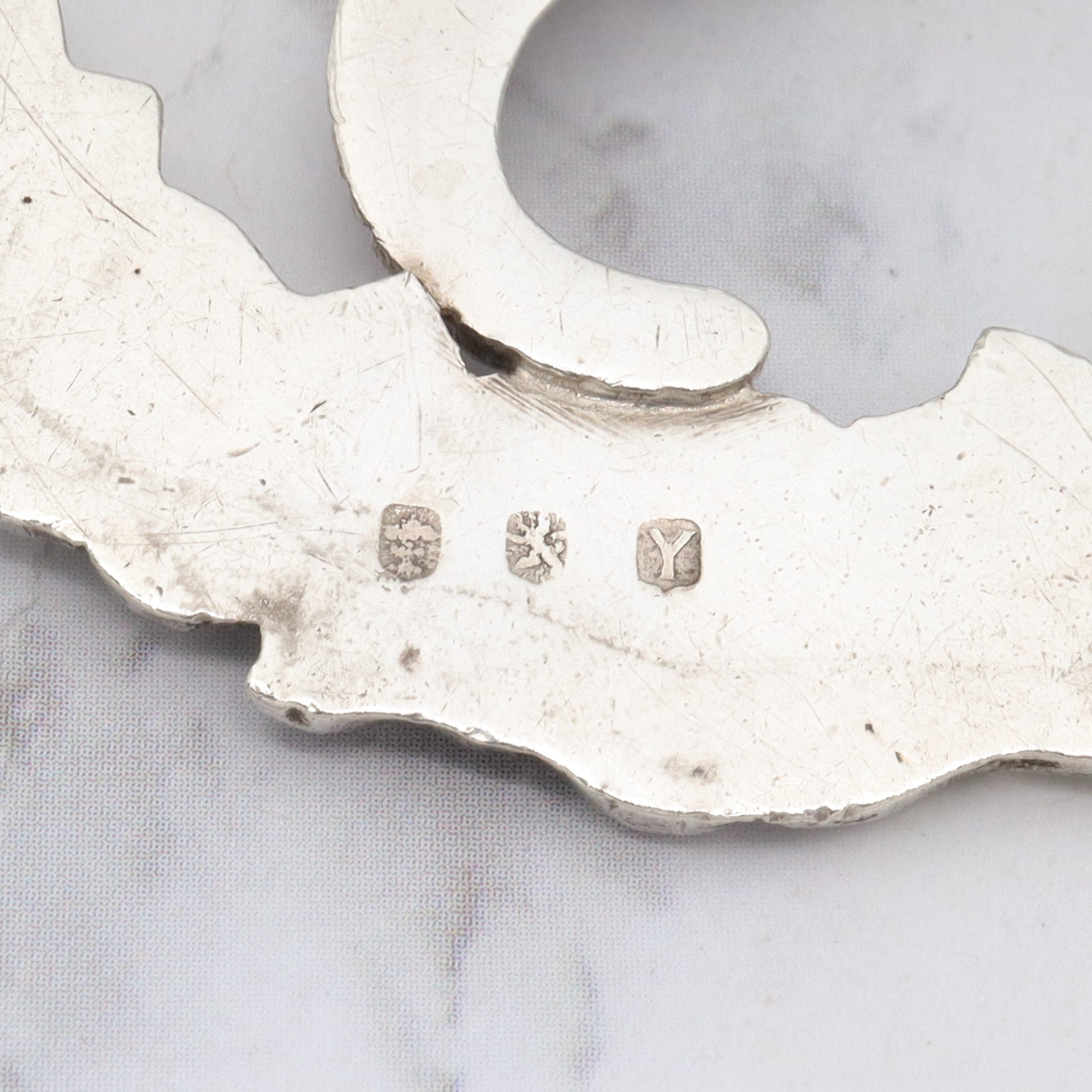 1895 Glasgow, Scotland large sterling thistle & Cornucopia pendant