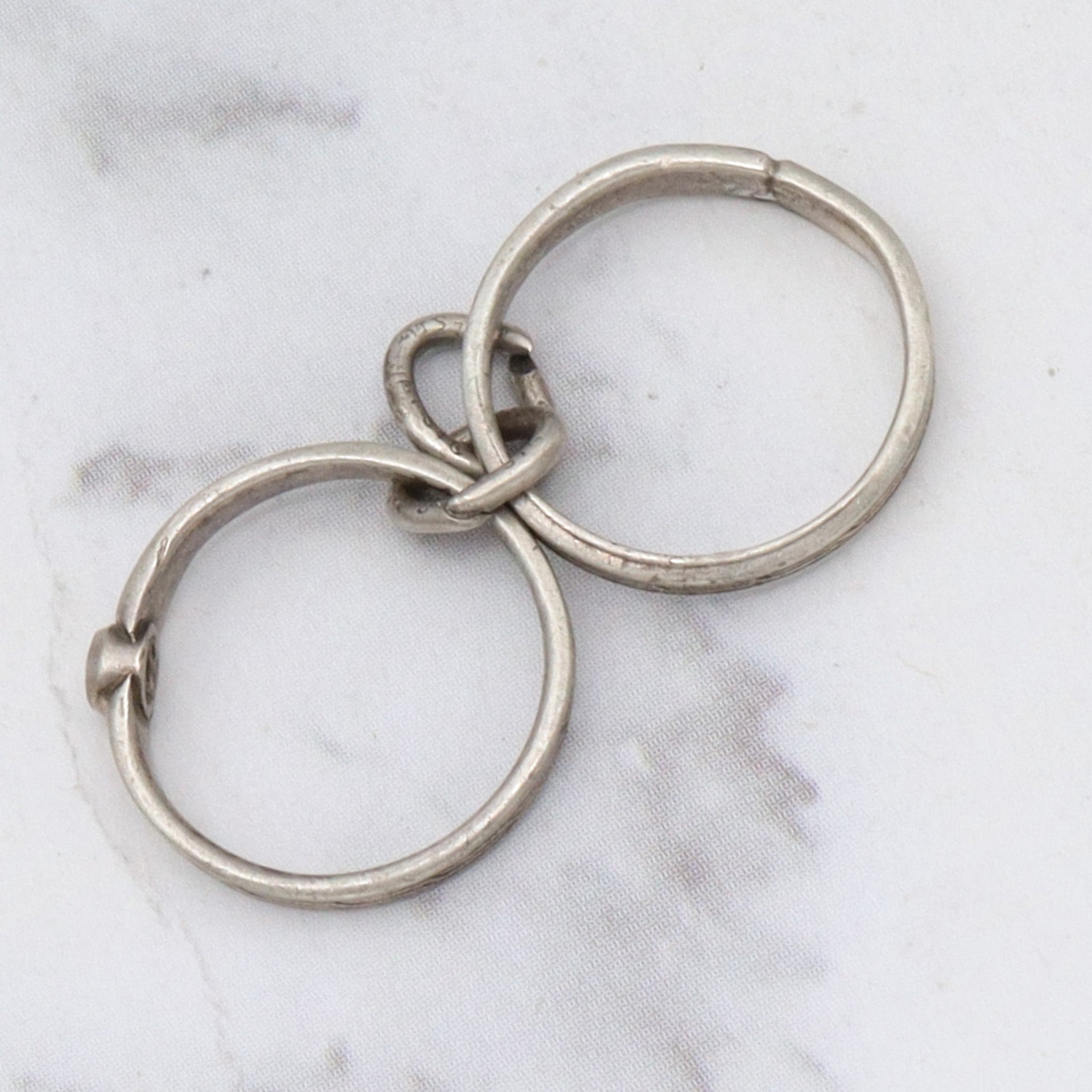 Antique Art Deco JMF sterling silver glass faux engagement ring set charm