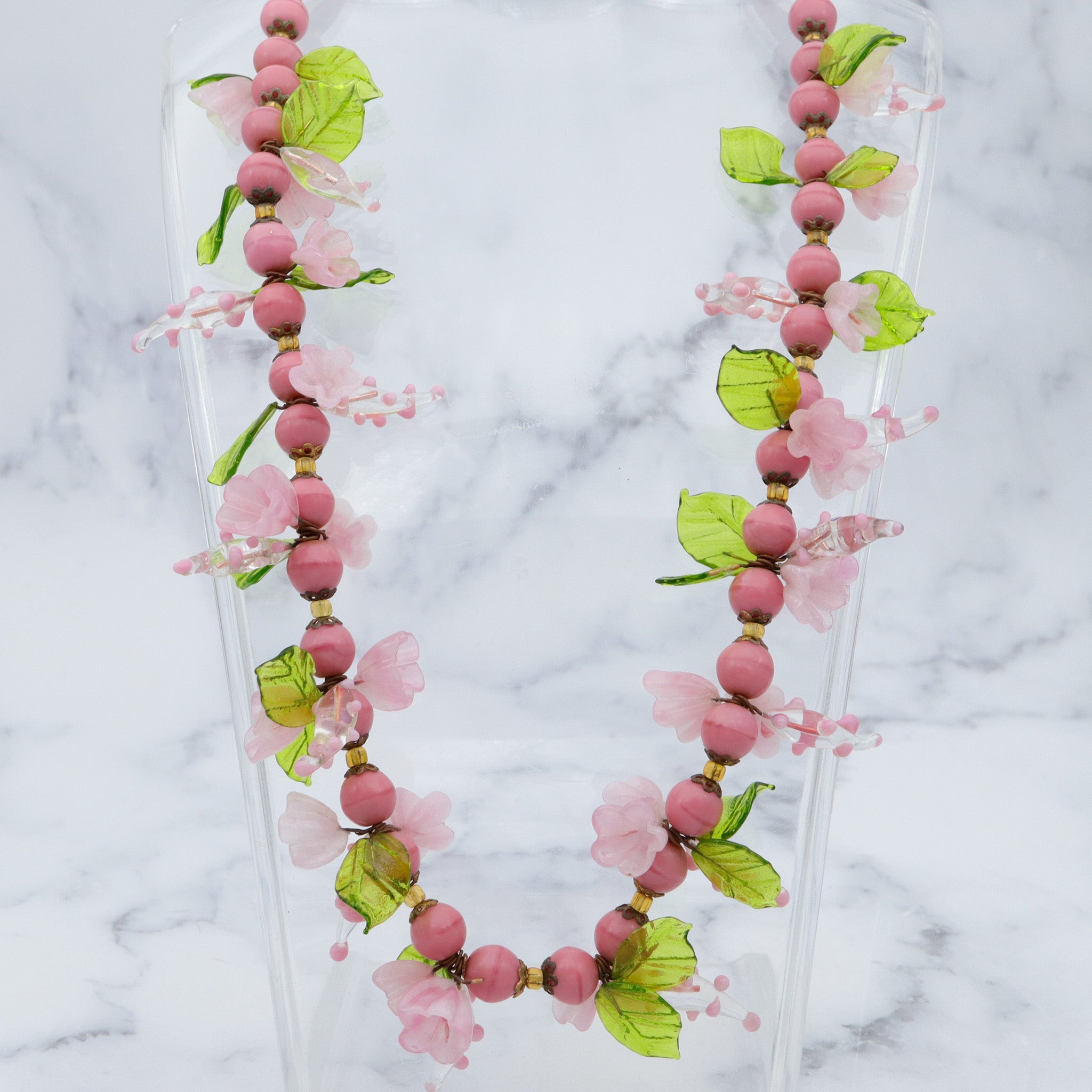 Mid Century Venetian glass flower necklace