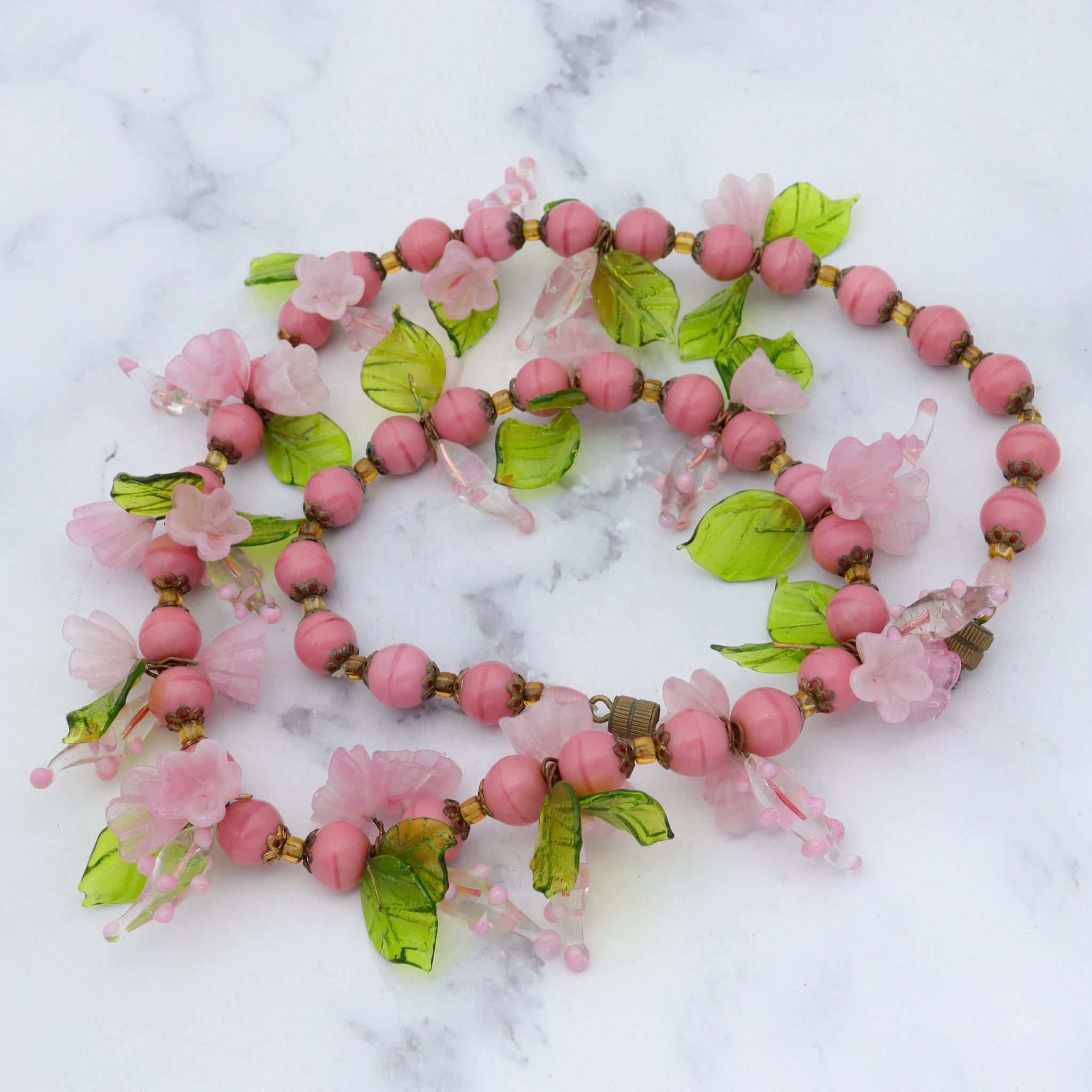 Mid Century Venetian glass flower necklace