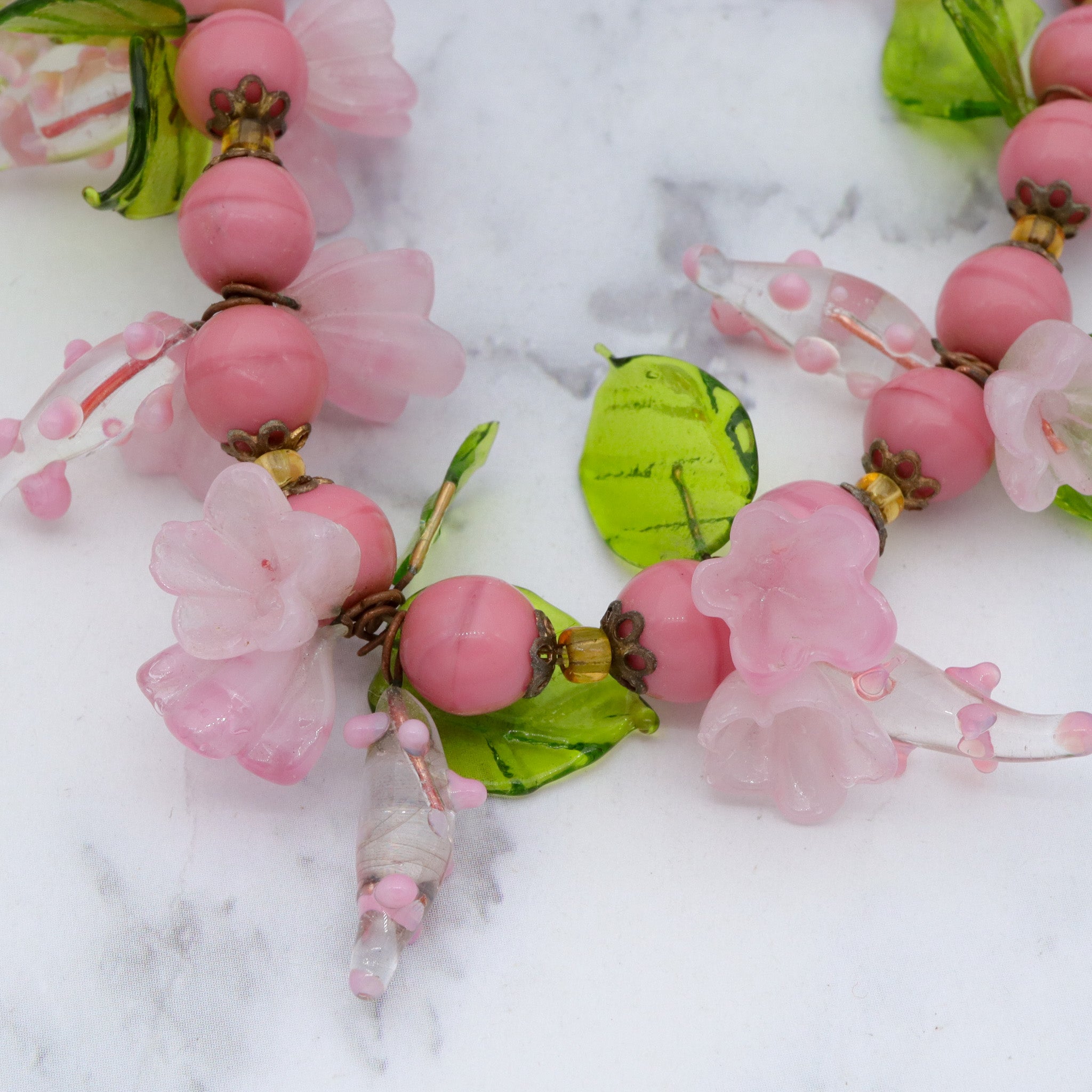 Mid Century Venetian glass flower necklace