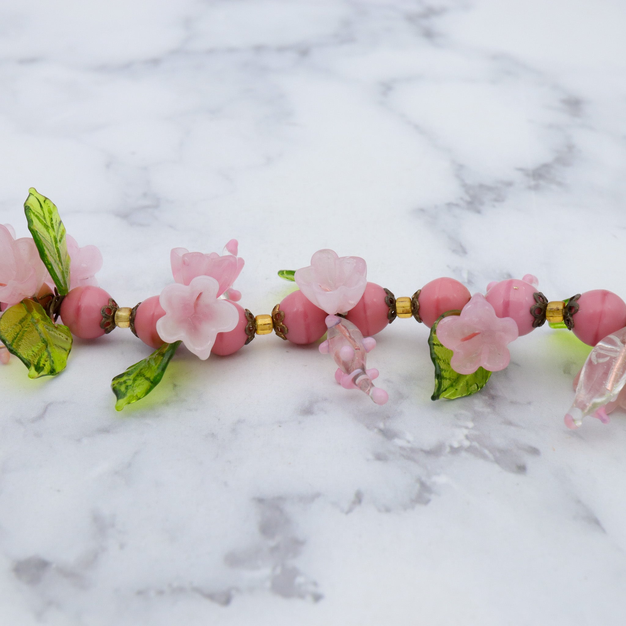 Mid Century Venetian glass flower necklace