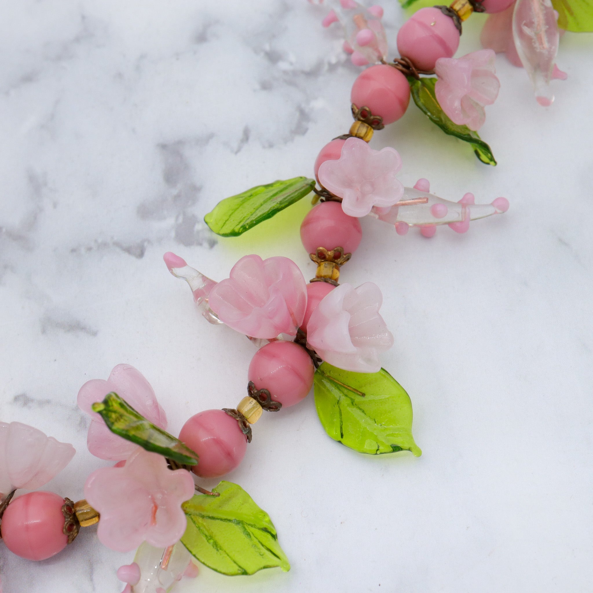 Mid Century Venetian glass flower necklace