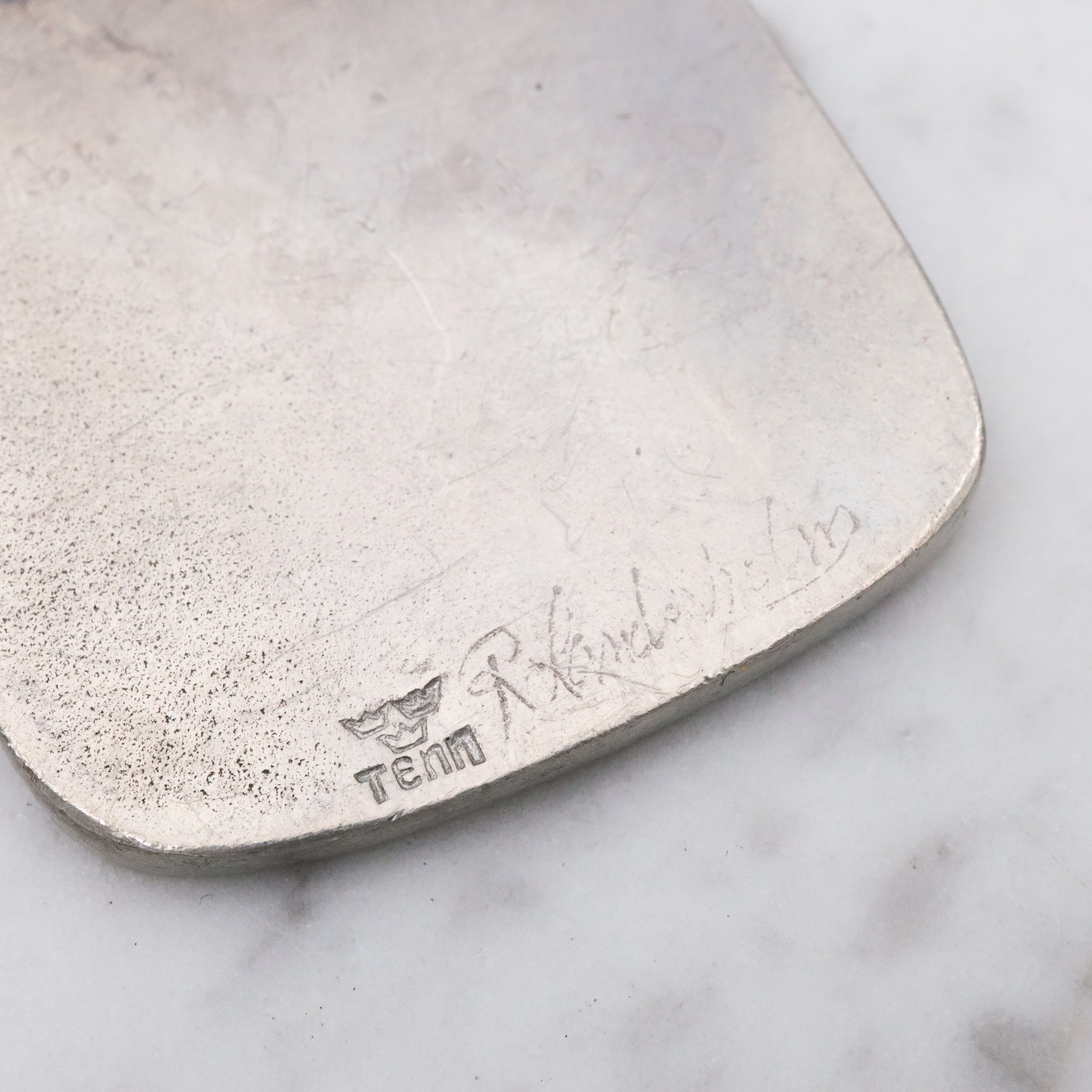 Mid Century Rune Tennesmed Swedish pewter lily of valley brooch