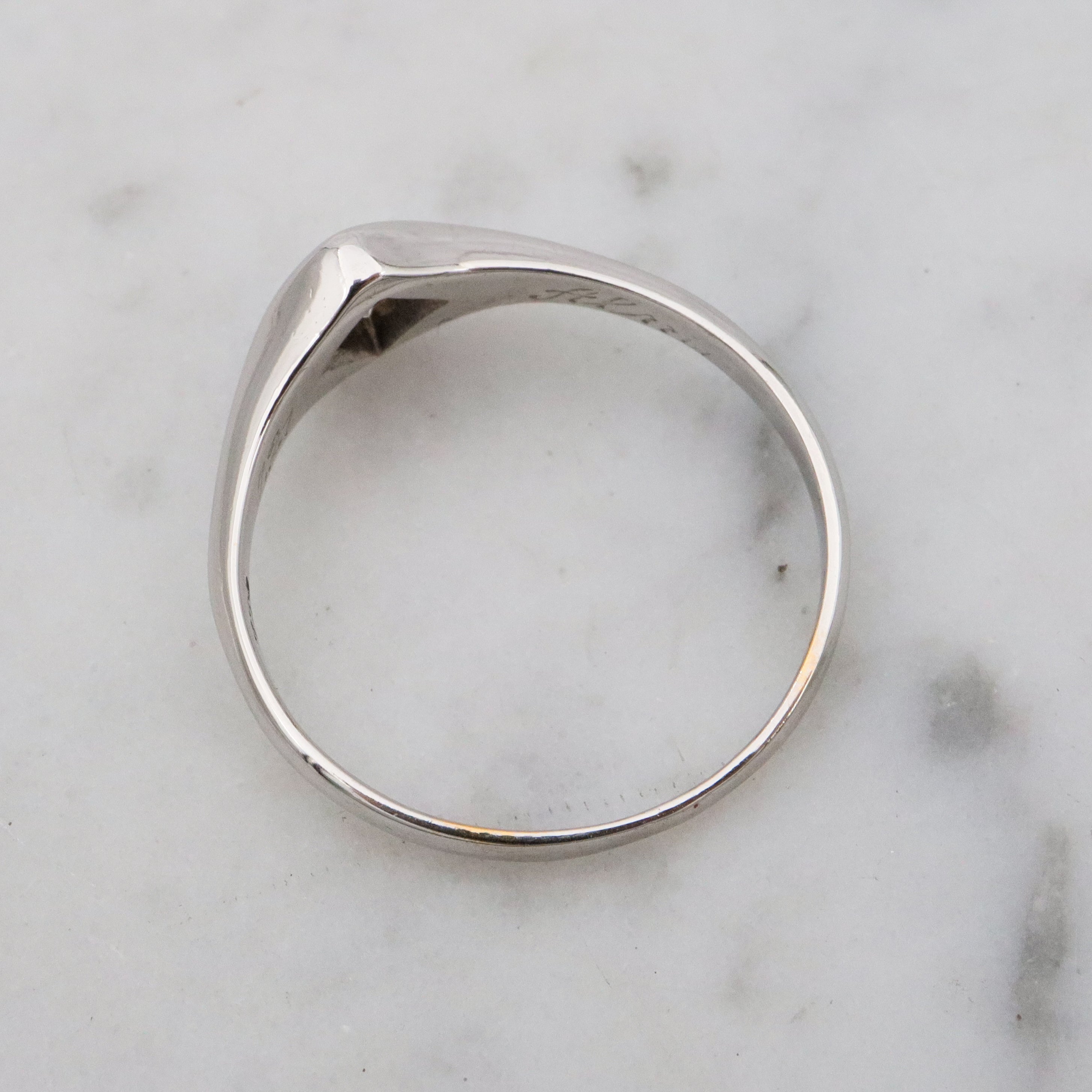 Antique Art Deco 18k white gold .25ct diamond solitaire ring, size 6.75