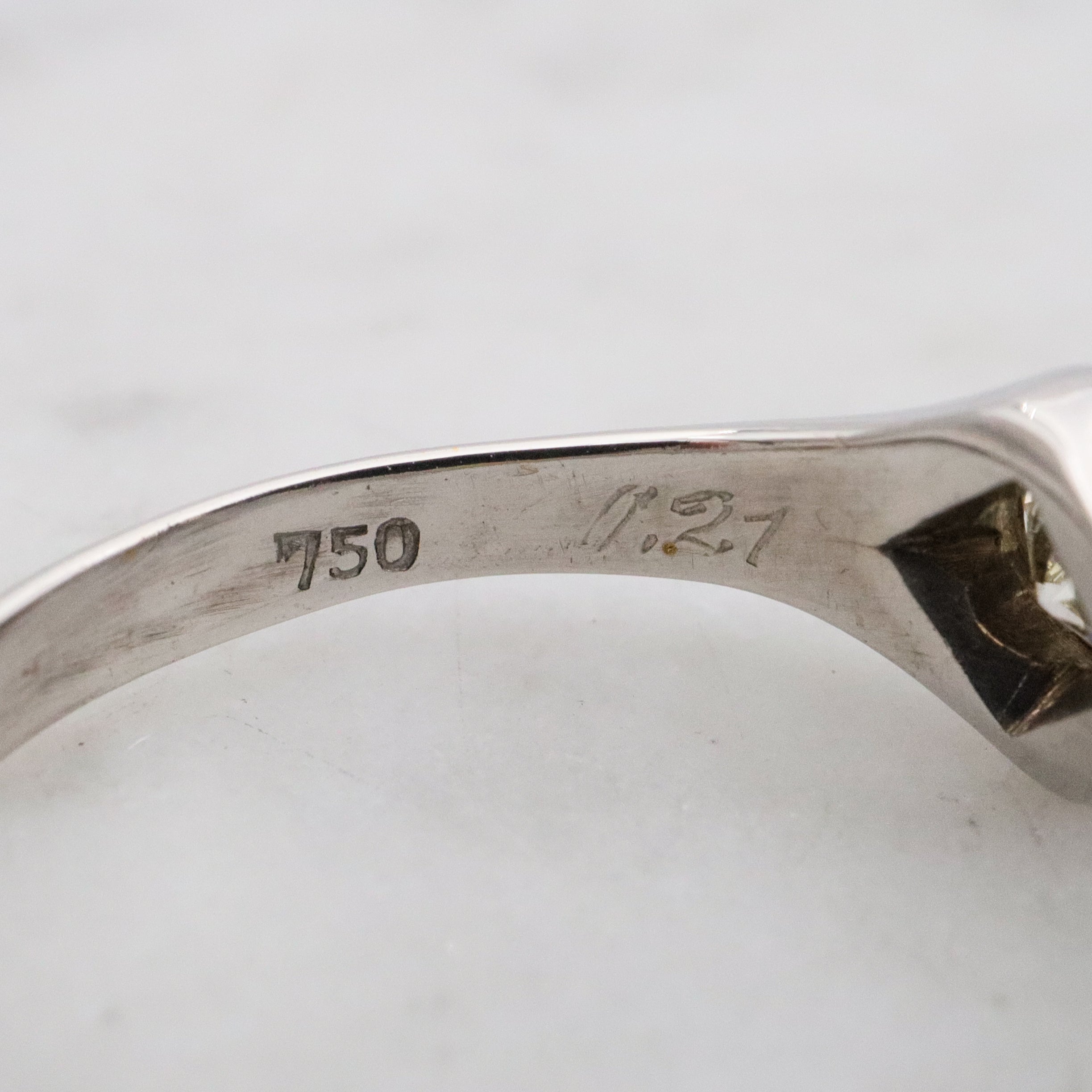 Antique Art Deco 18k white gold .25ct diamond solitaire ring, size 6.75