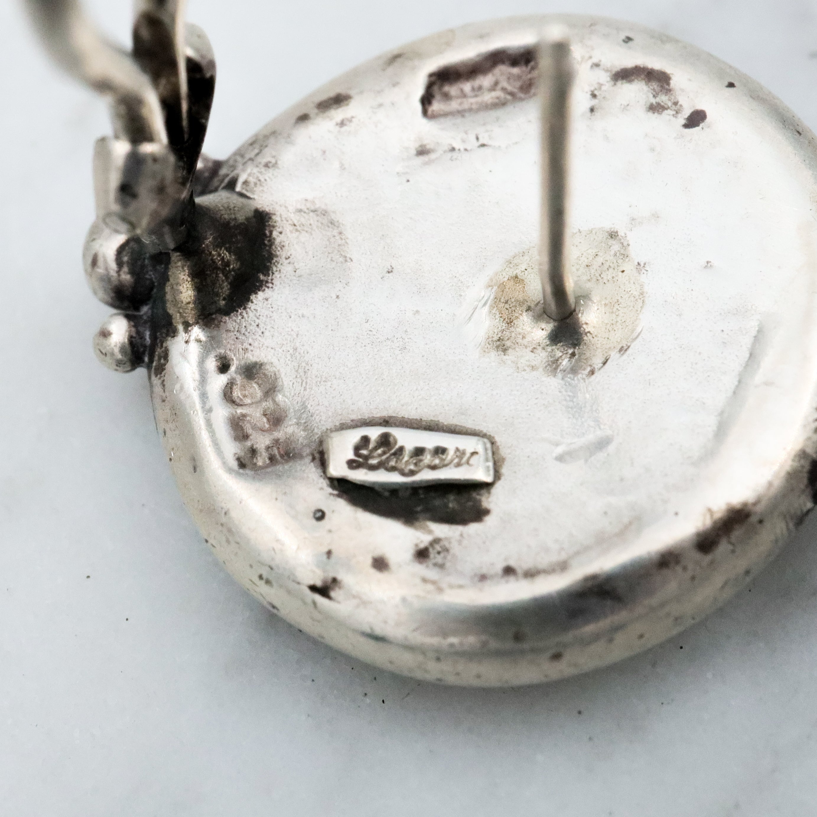 Retro Lazaro sterling Neoclassical Alexander the Great coin earrings