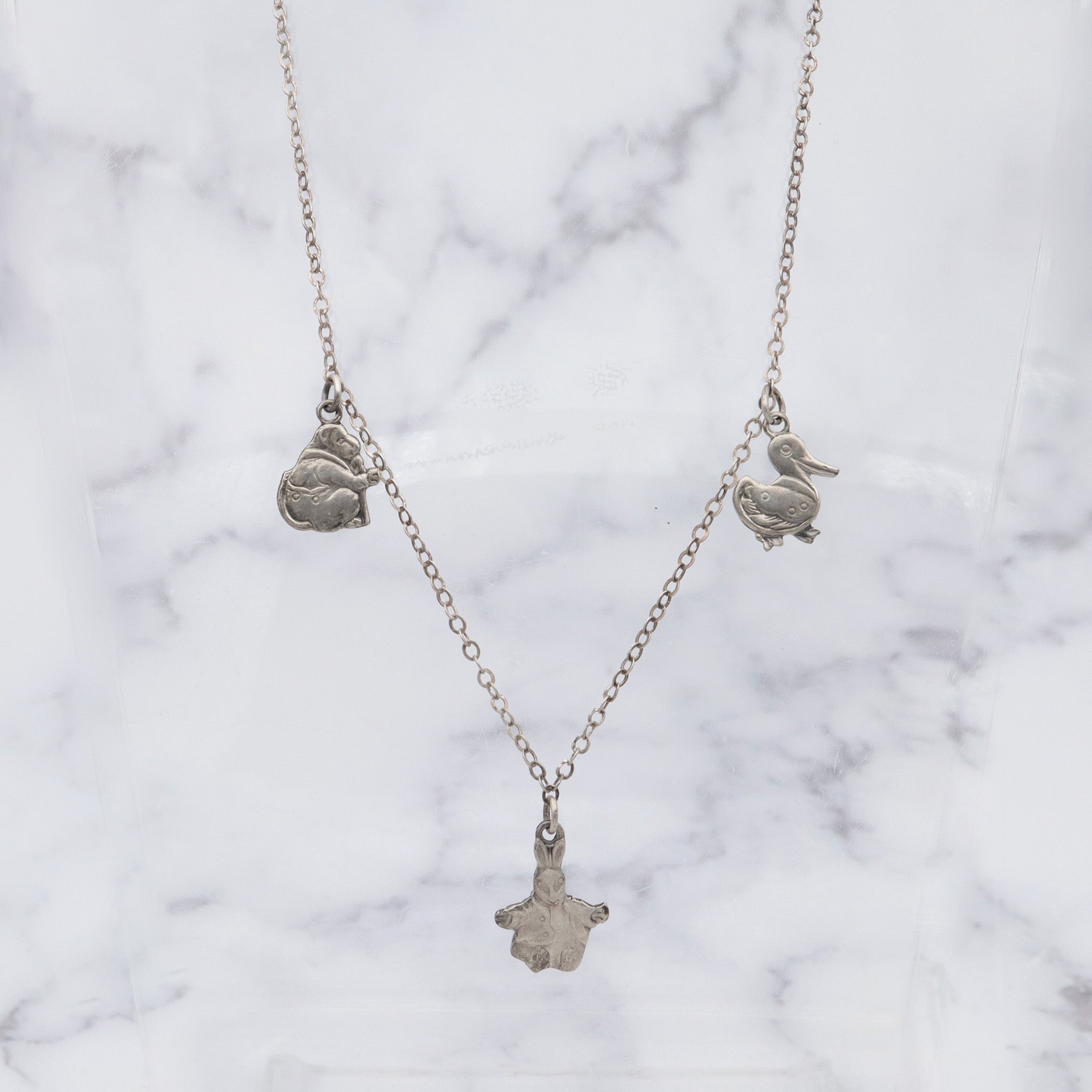 Antique sterling child’s nursery rhyme necklace