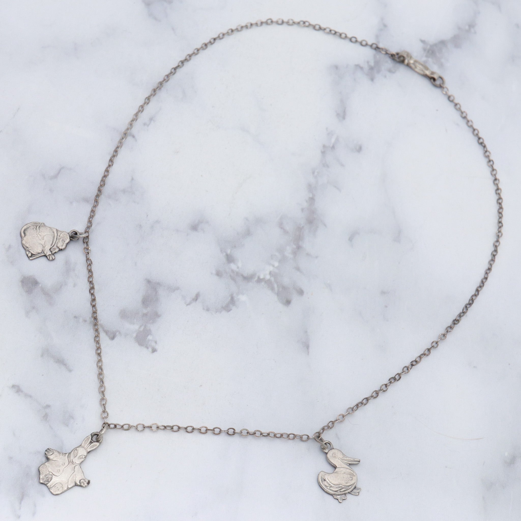 Antique sterling child’s nursery rhyme necklace