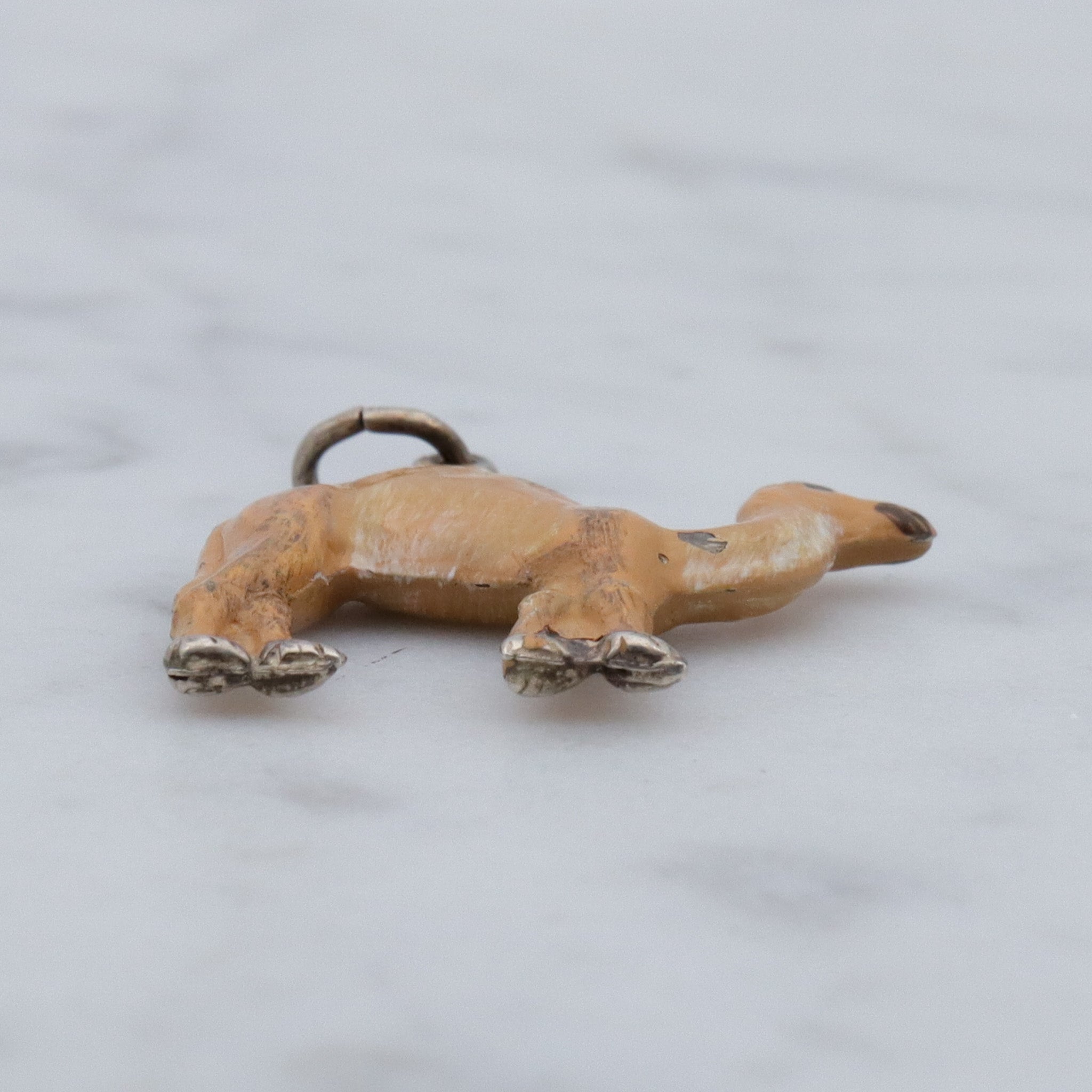 Antique enameled sterling figural camel pendant