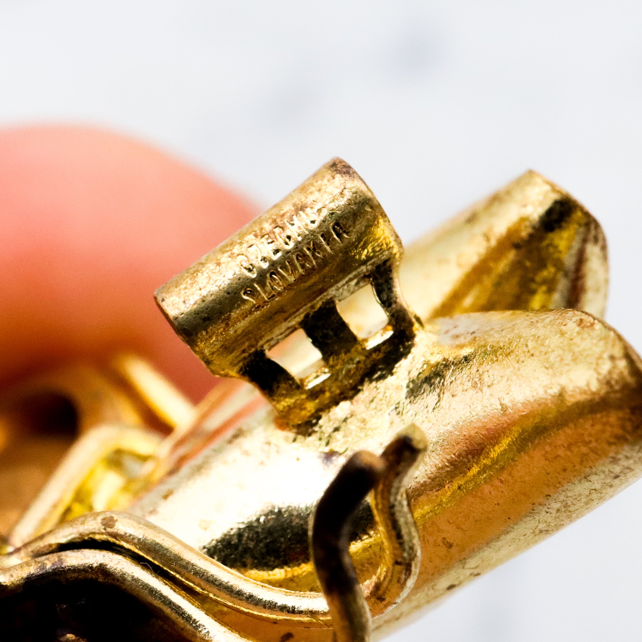 Antique Czech crystal gold plated winged insect brooch