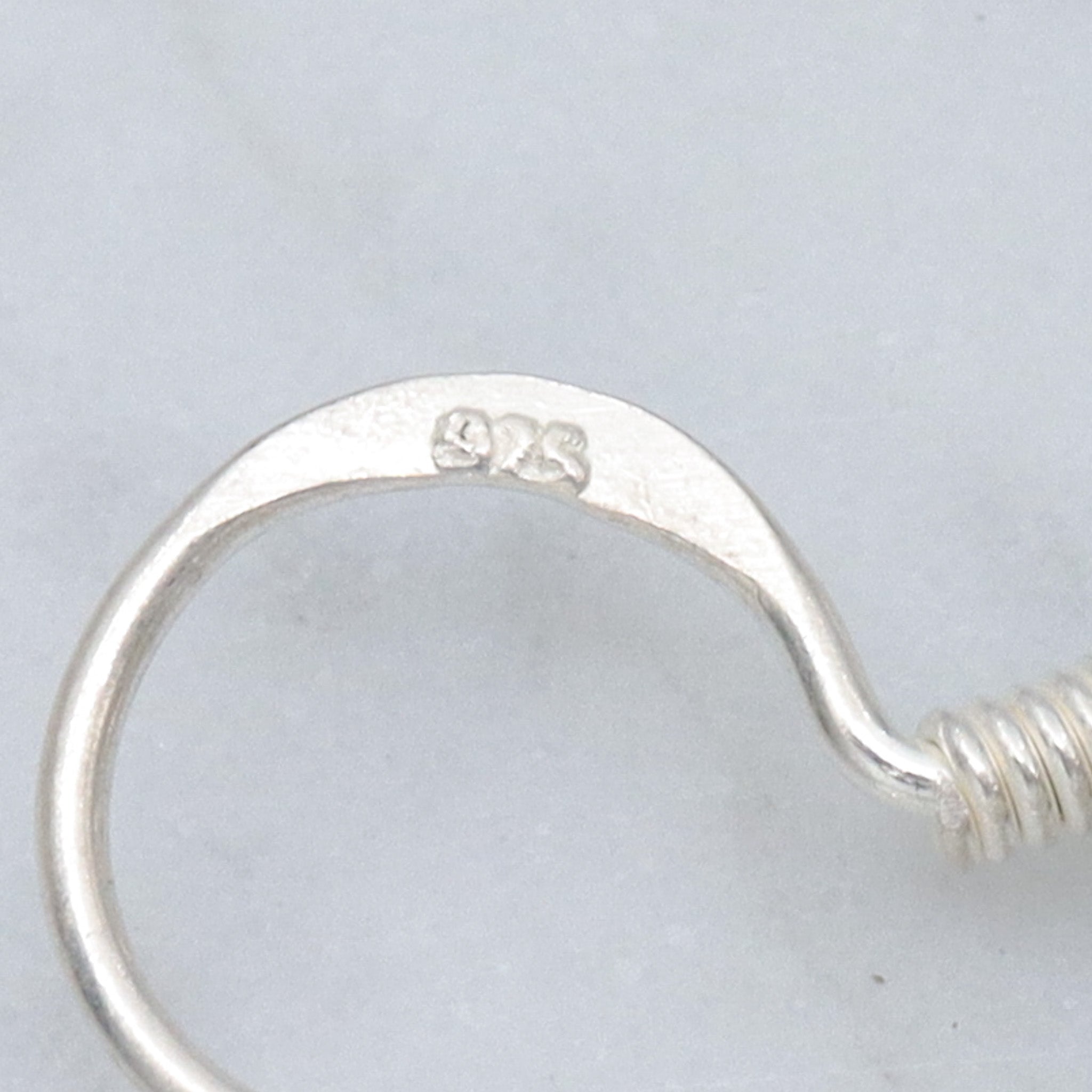 Vintage sterling Thai cutout design open circle bead drop earrings