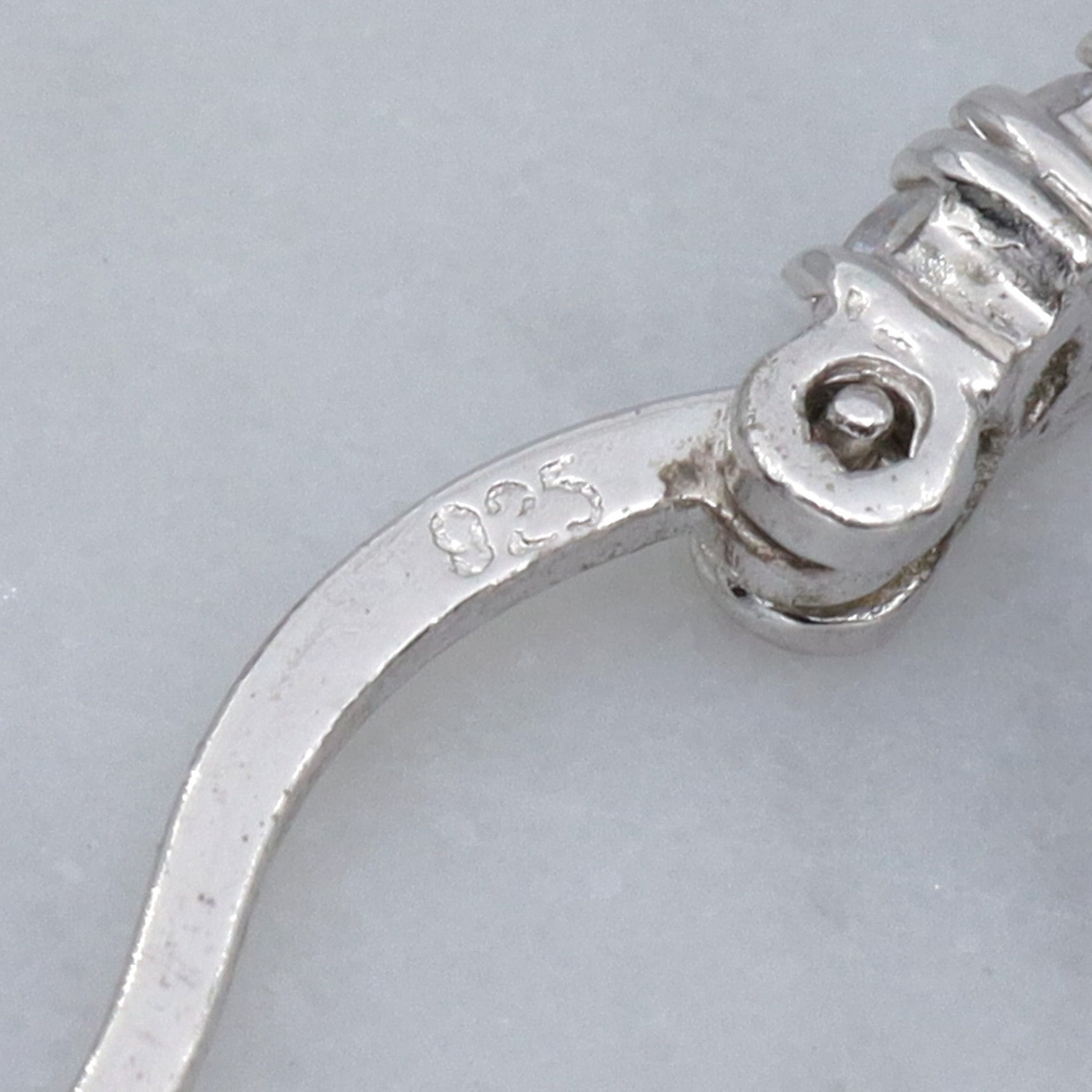 Vintage sterling & cubic zirconia eternity hoop earrings