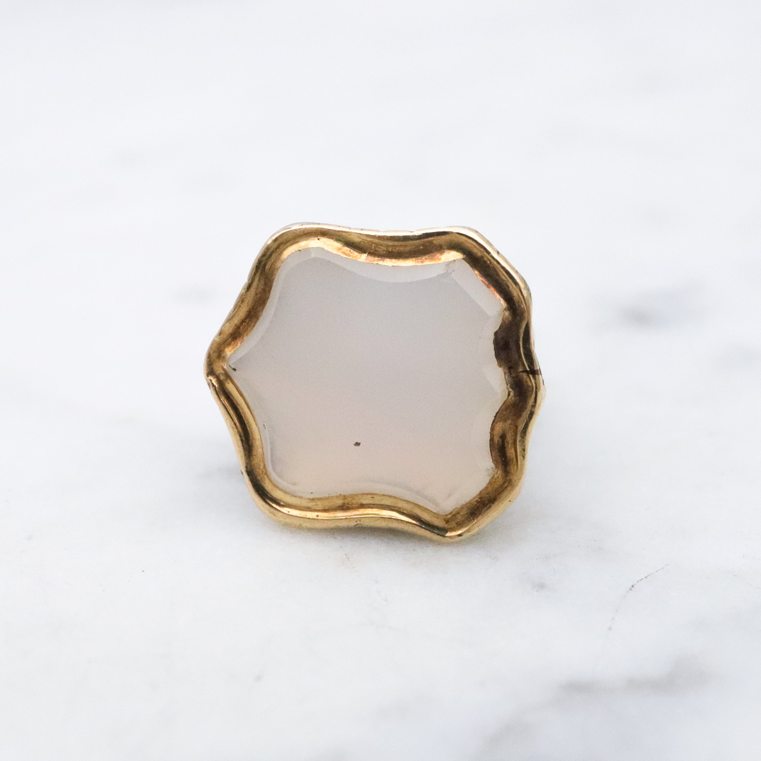 Antique Victorian 14k gold turquoise & milky agate seal fob pendant