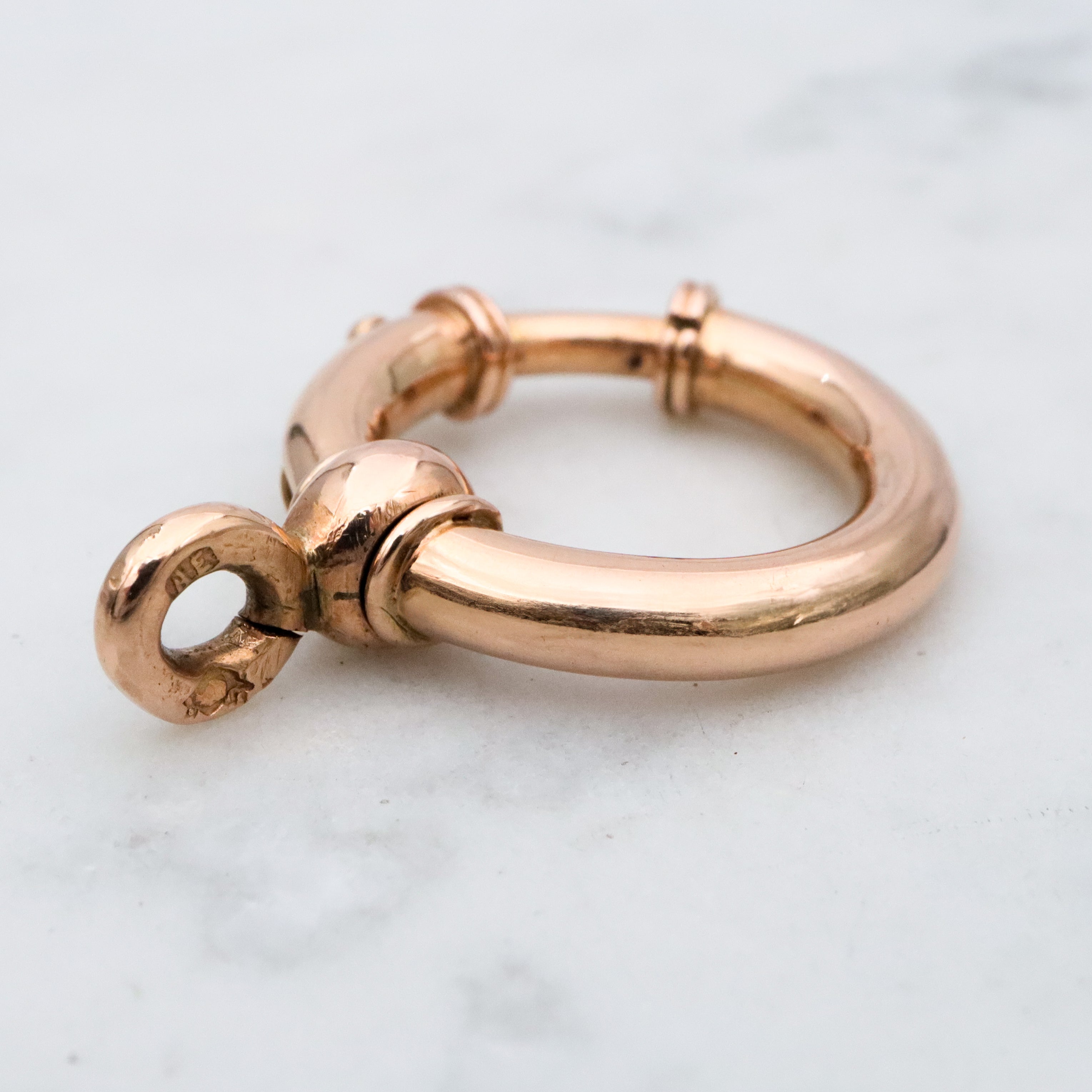Huge Antique 14k gold bolt ring clasp 22mm