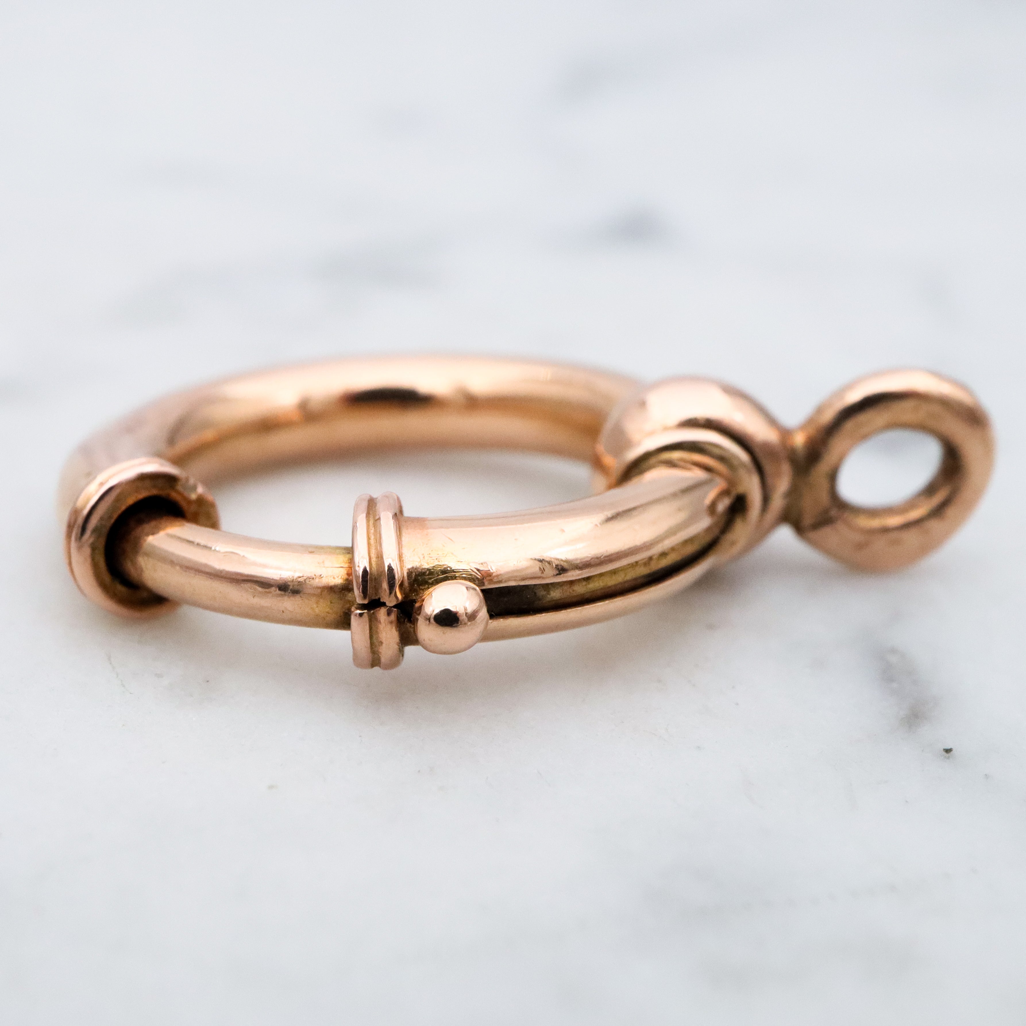 Huge Antique 14k gold bolt ring clasp 22mm