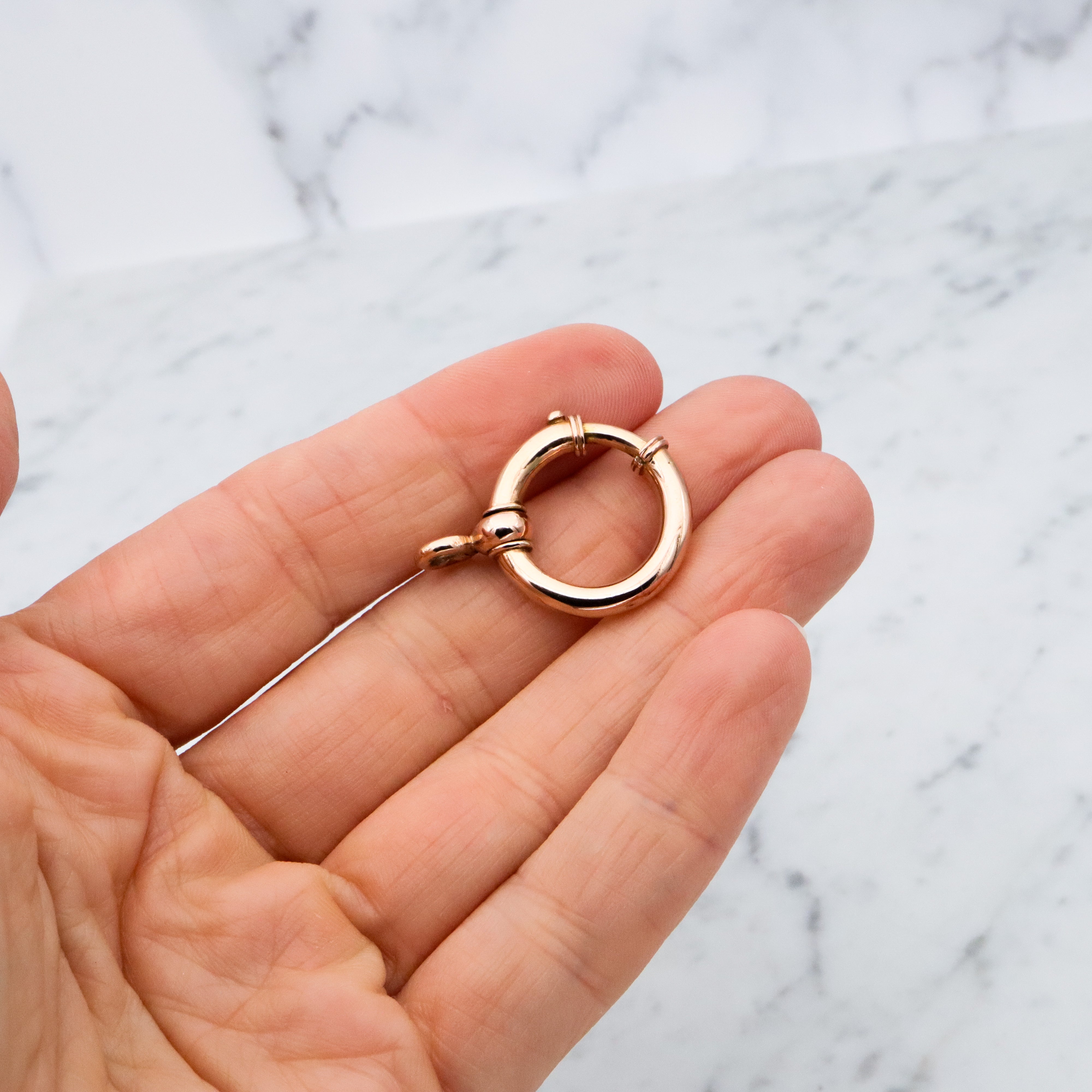Huge Antique 14k gold bolt ring clasp 22mm