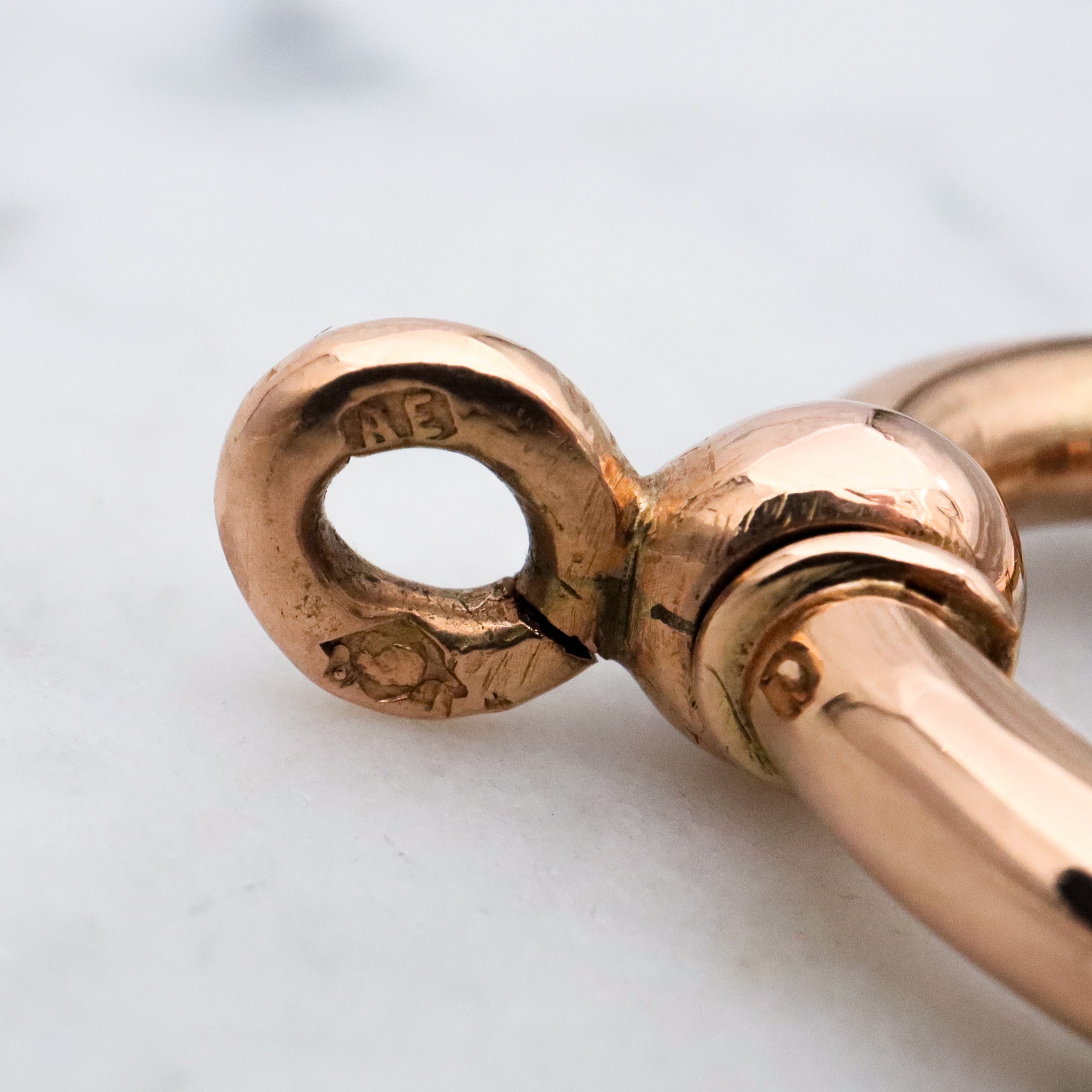 Huge Antique 14k gold bolt ring clasp 22mm