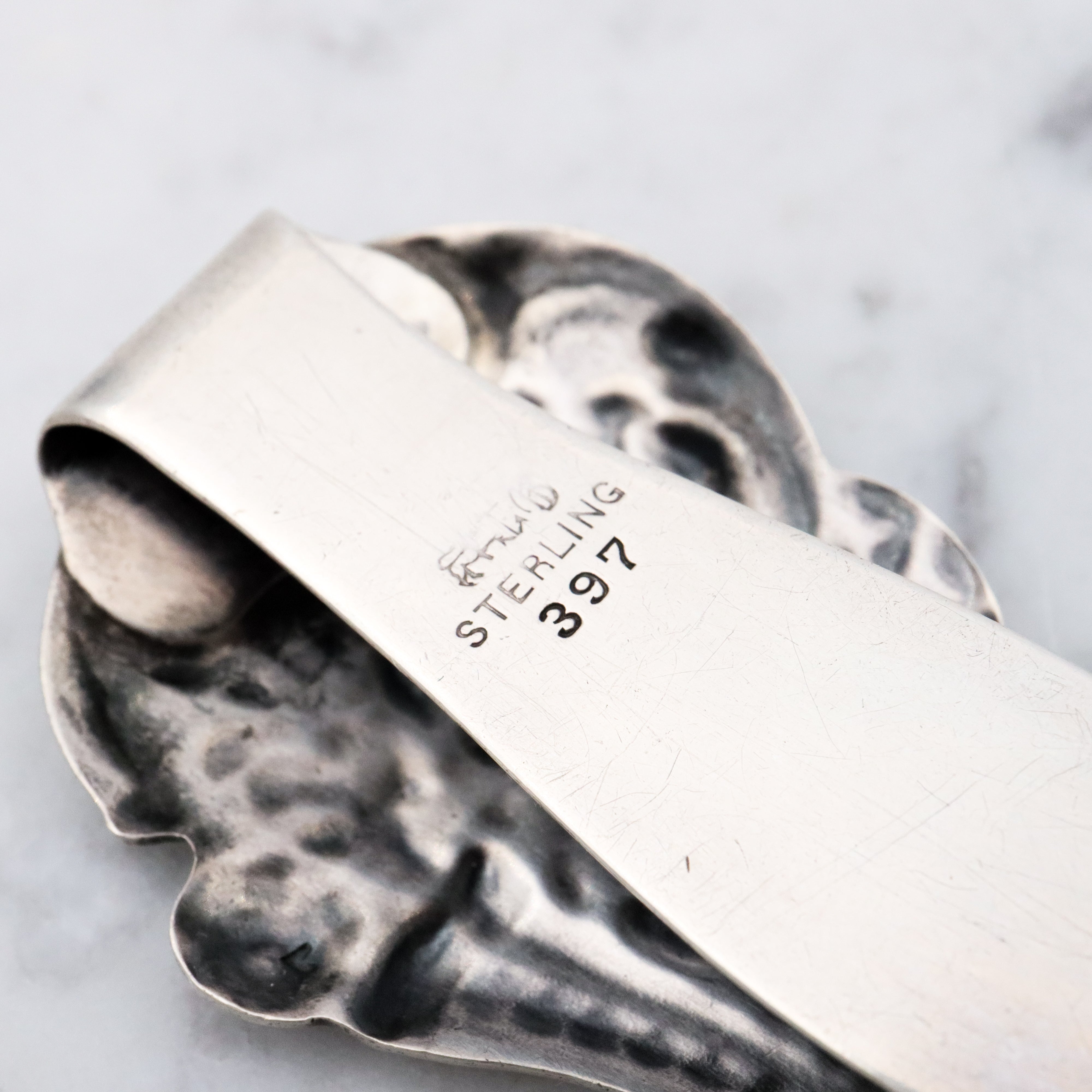 Antique Gorham sterling cornucopia chatelaine clip