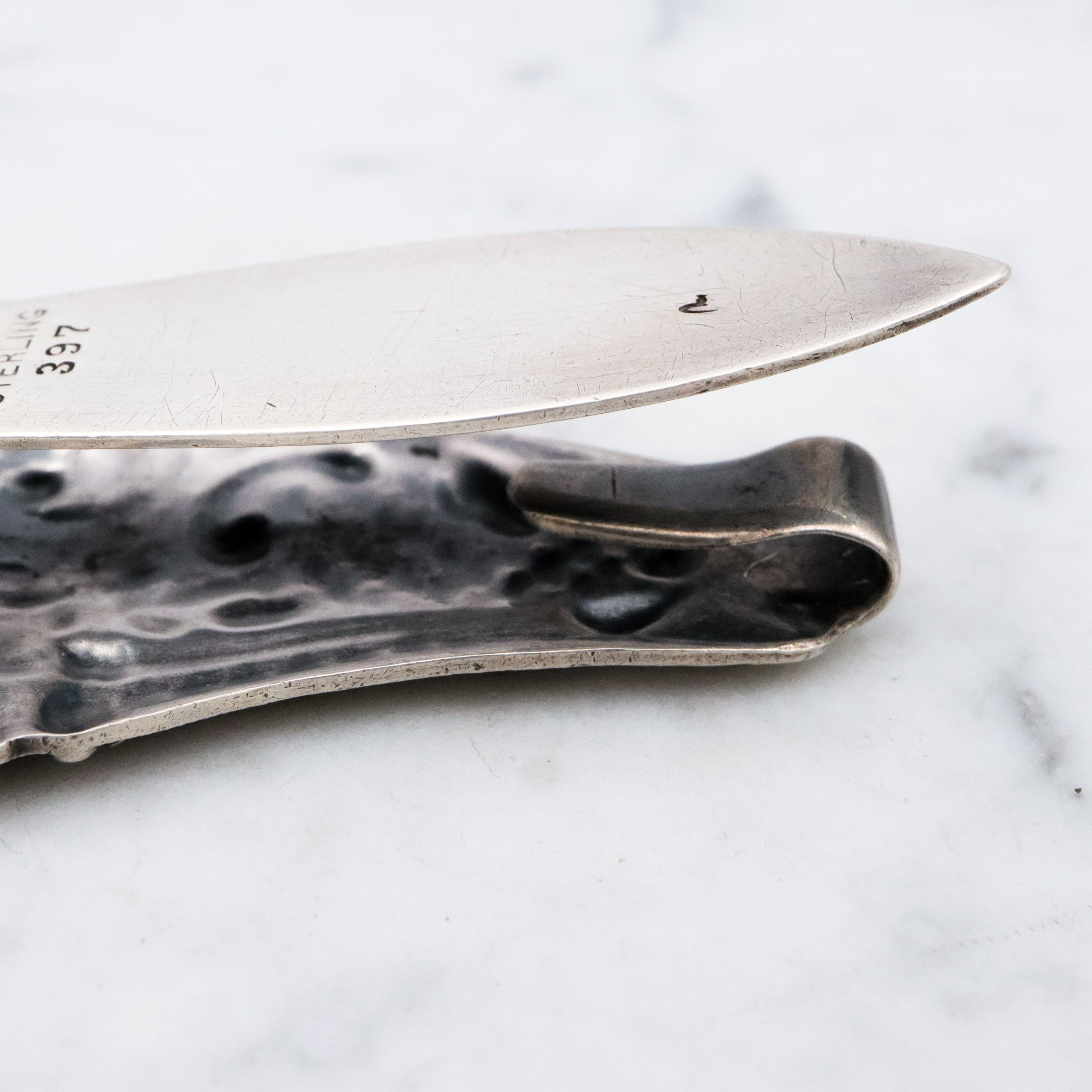 Antique Gorham sterling cornucopia chatelaine clip