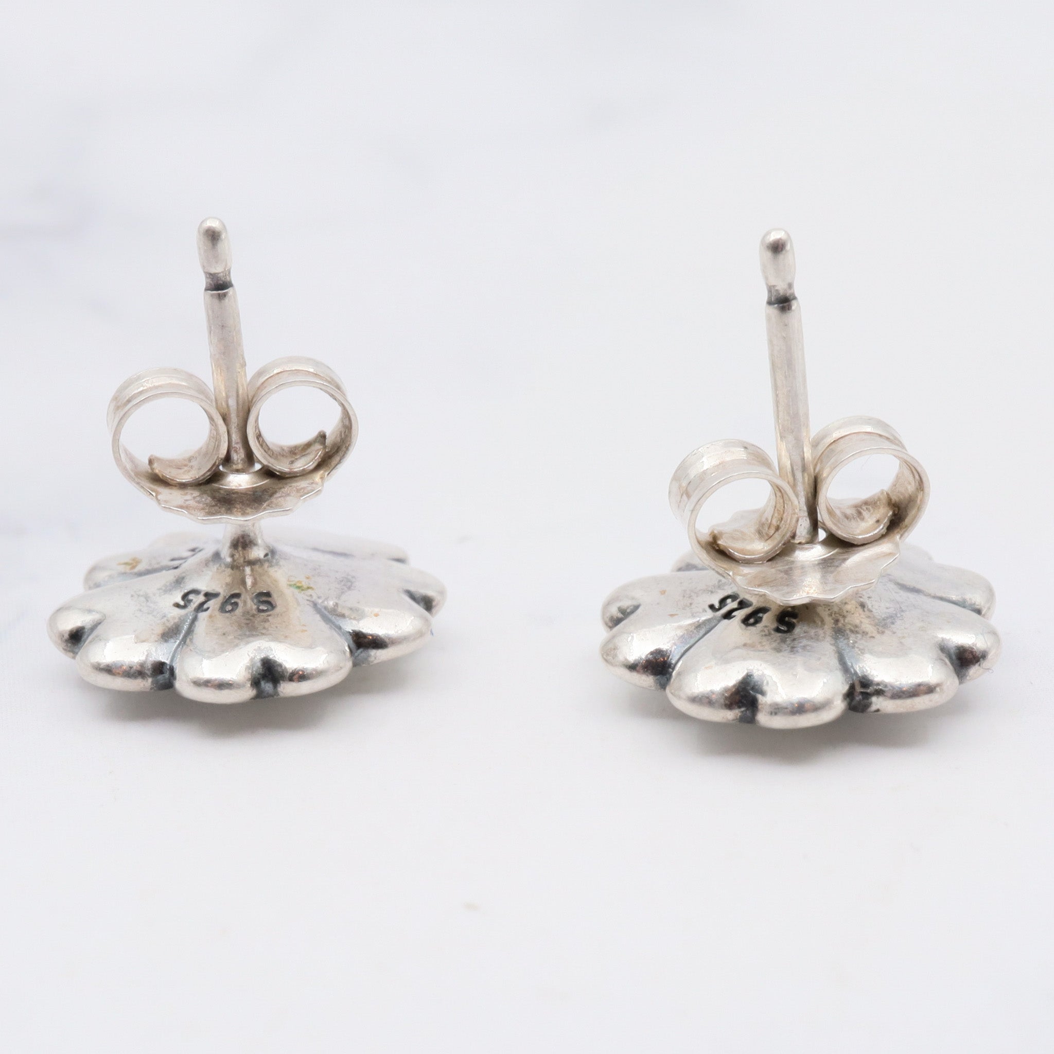 Vintage Pandora sterling enamel cubic zirconia earrings