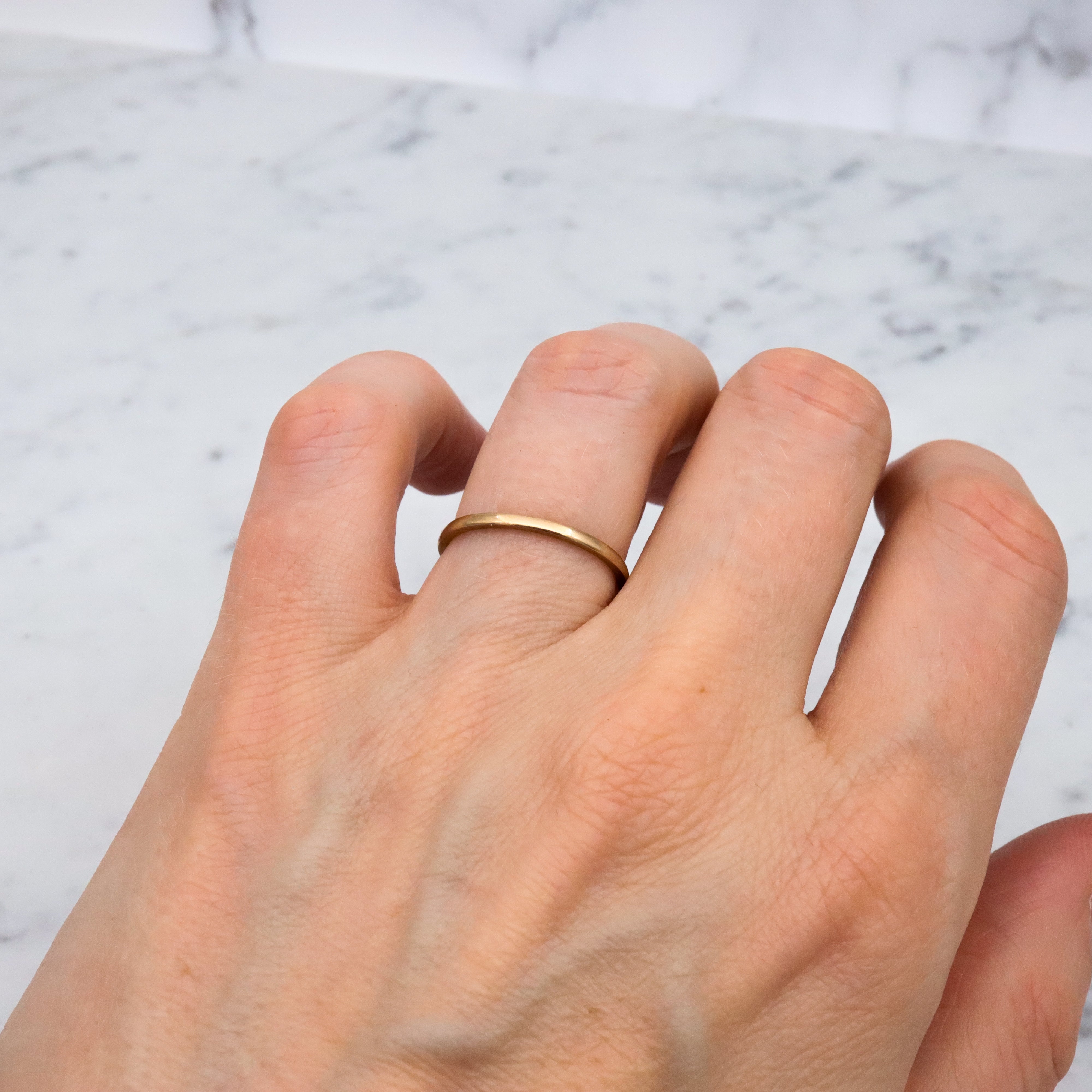 Vintage Bridal Craft 14k gold flat edged wedding band, sz 7.25