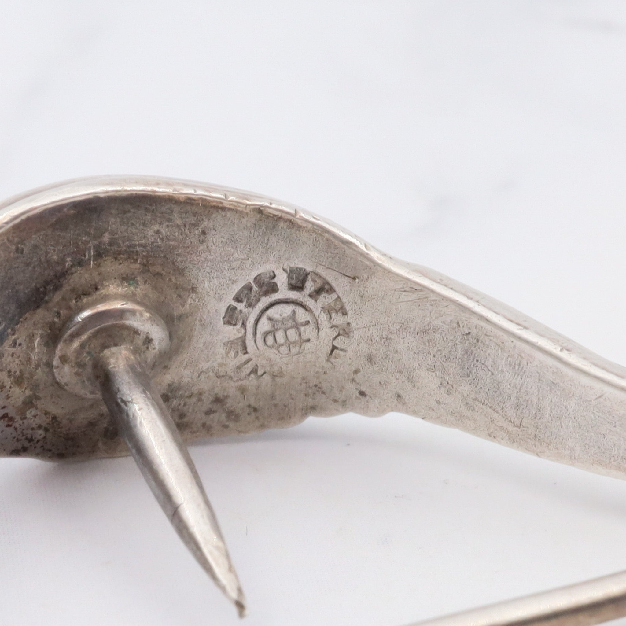 Vintage rare Unger Bros sterling Native American chief posey holder/ corsage brooch/tussie mussie
