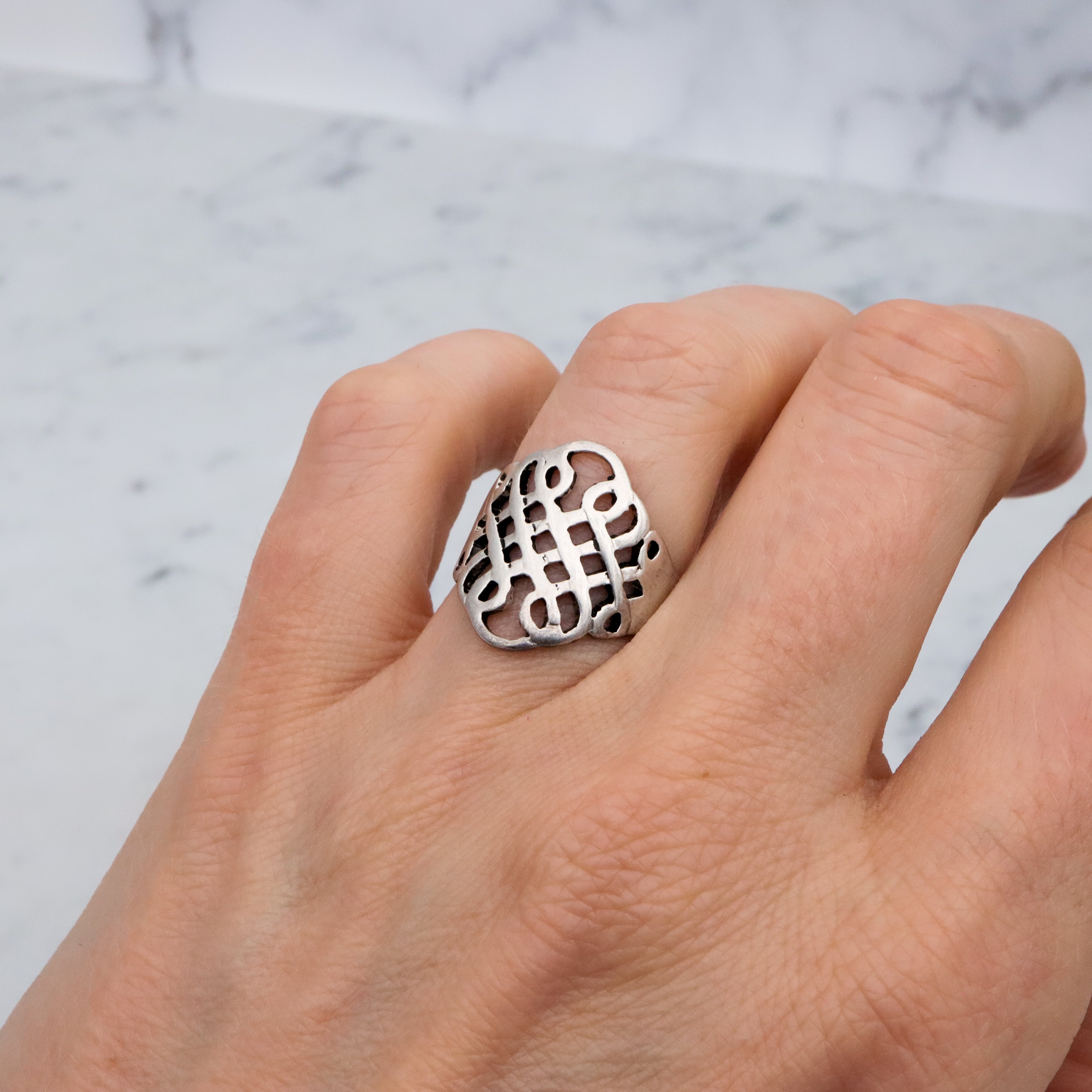 Vintage sterling celtic knot ring, sz 6.5