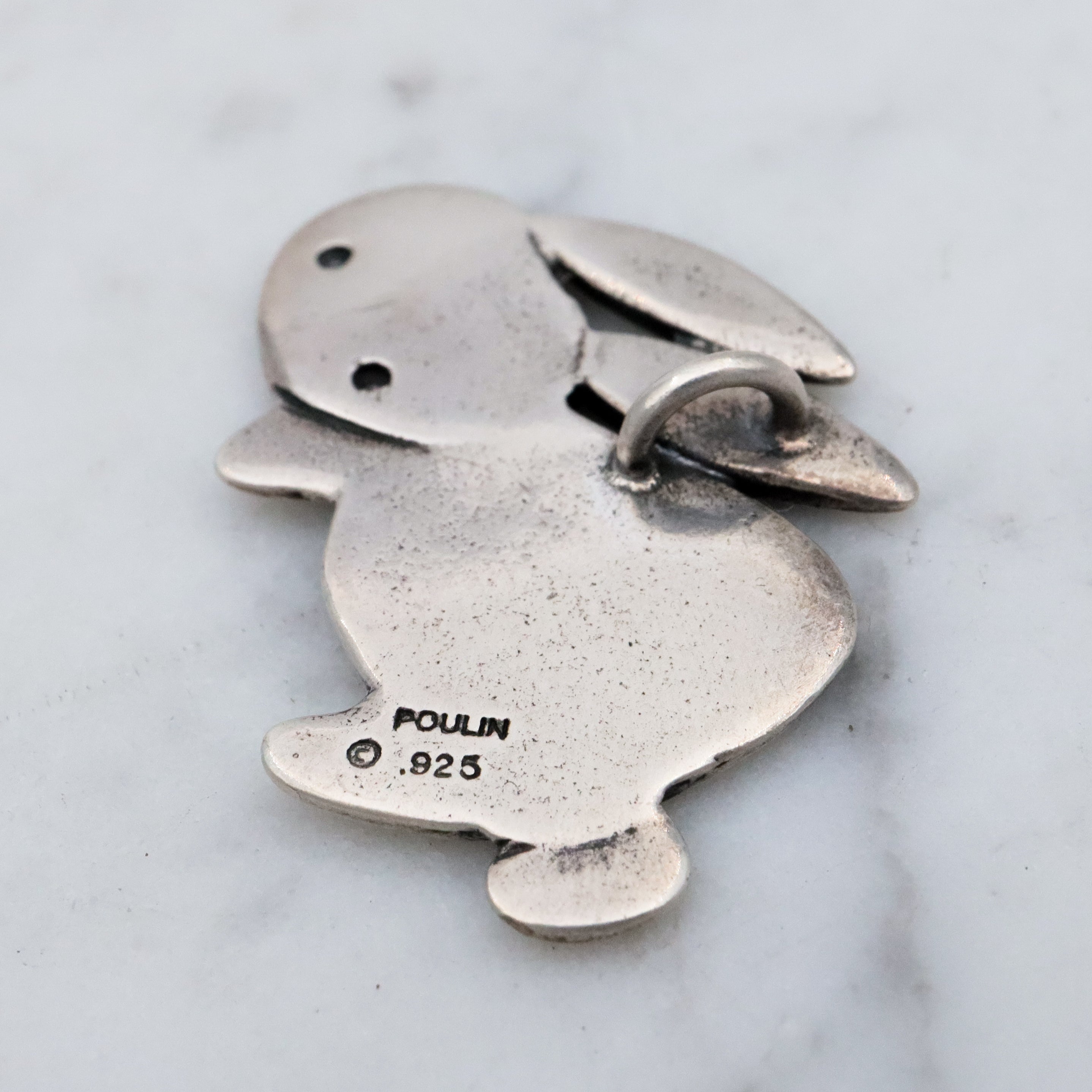 Retro Mark Poulin handmade sterling bunny pendant