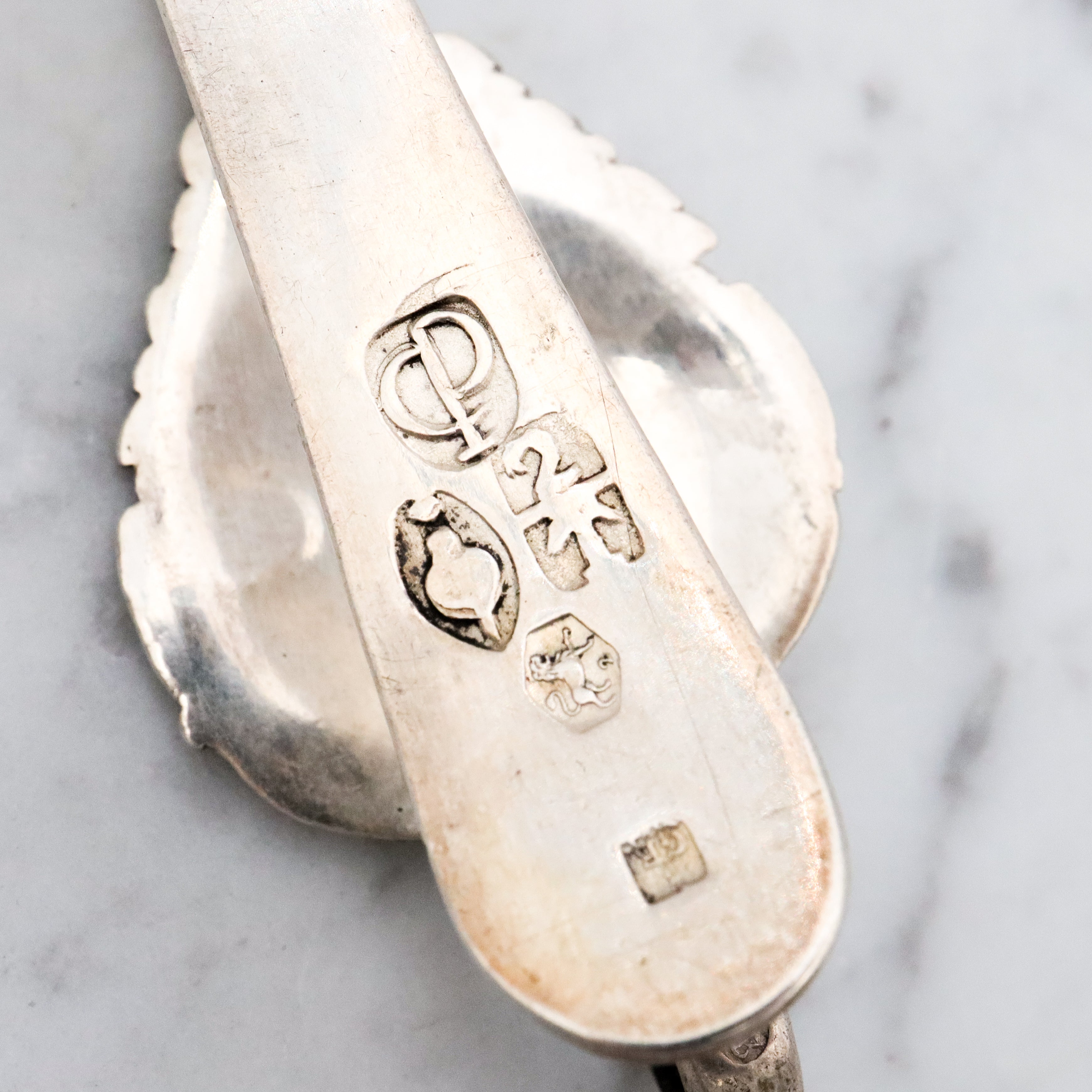 Antique 1853 Dutch silver chatelaine clip