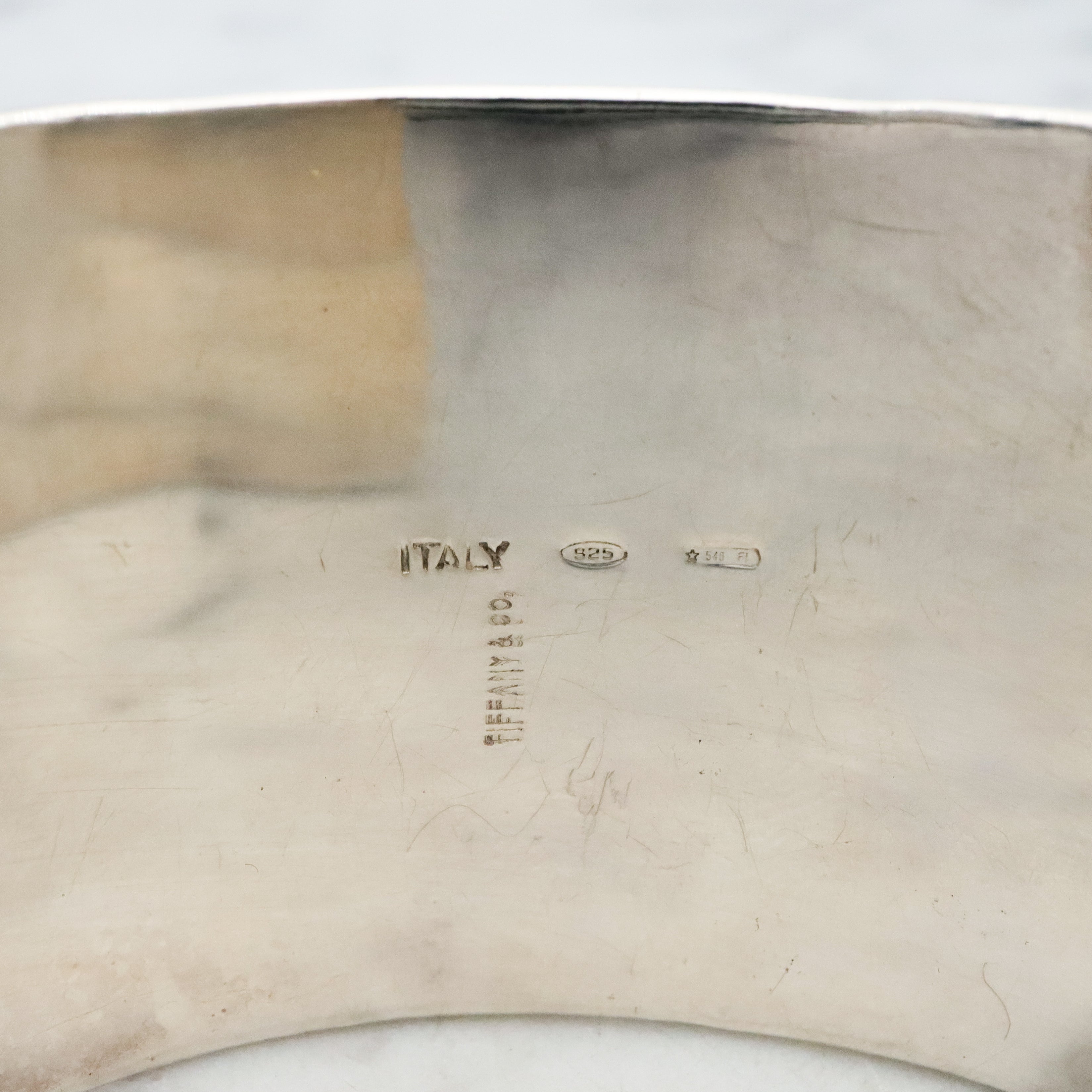 Retro Italian sterling basket weave style thick cuff bracelet